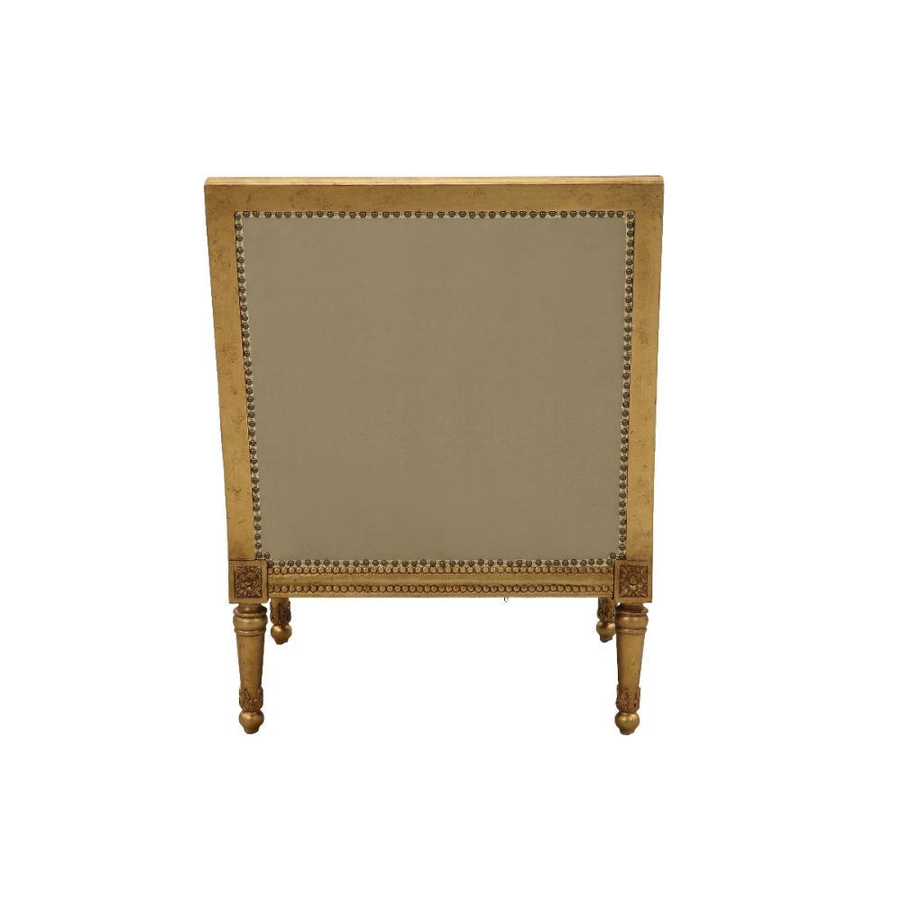 Daesha - Chair With Pillow - Tan Flannel & Antique Gold, beige, view 5