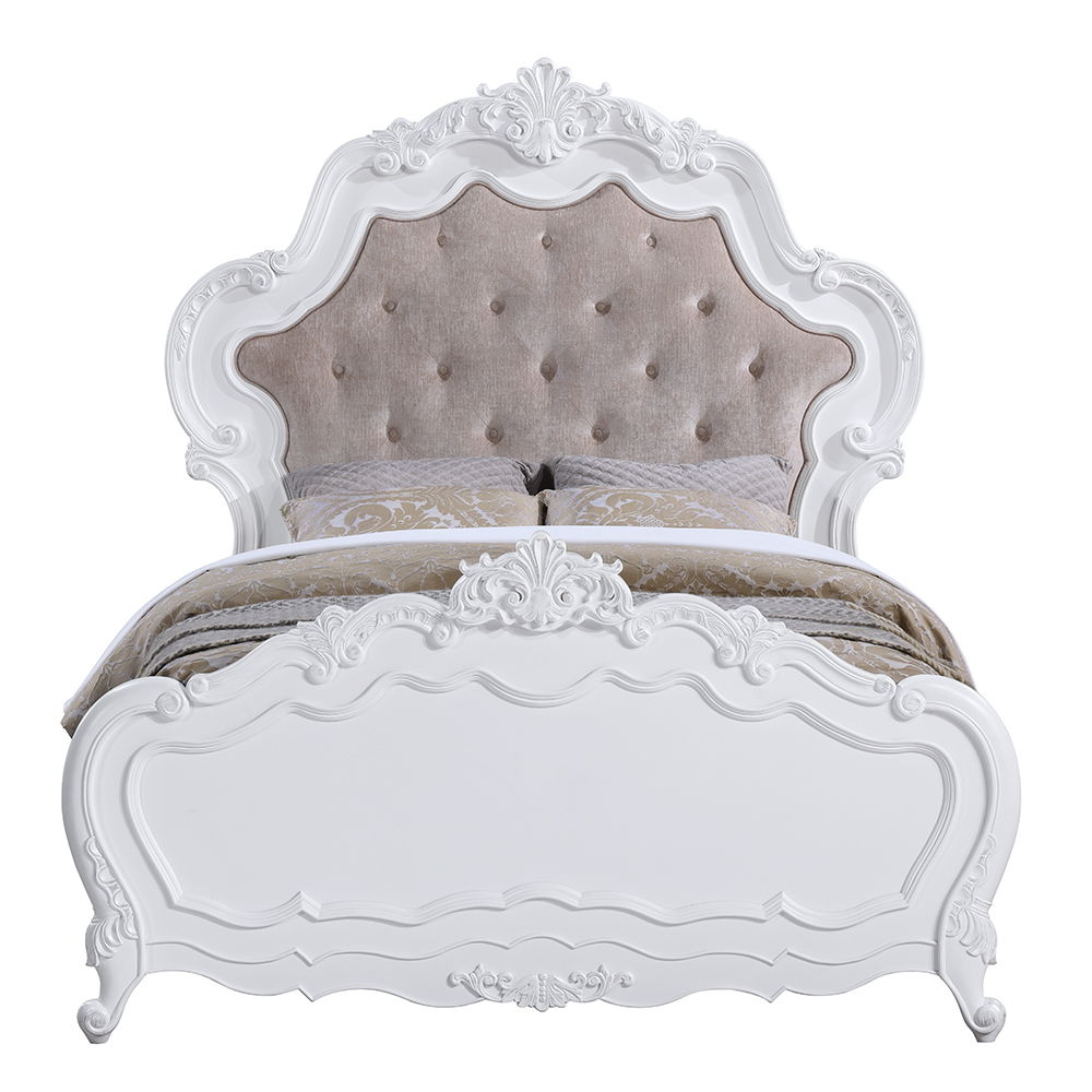 Latisha - Queen Bed - White, dark brown, view 8