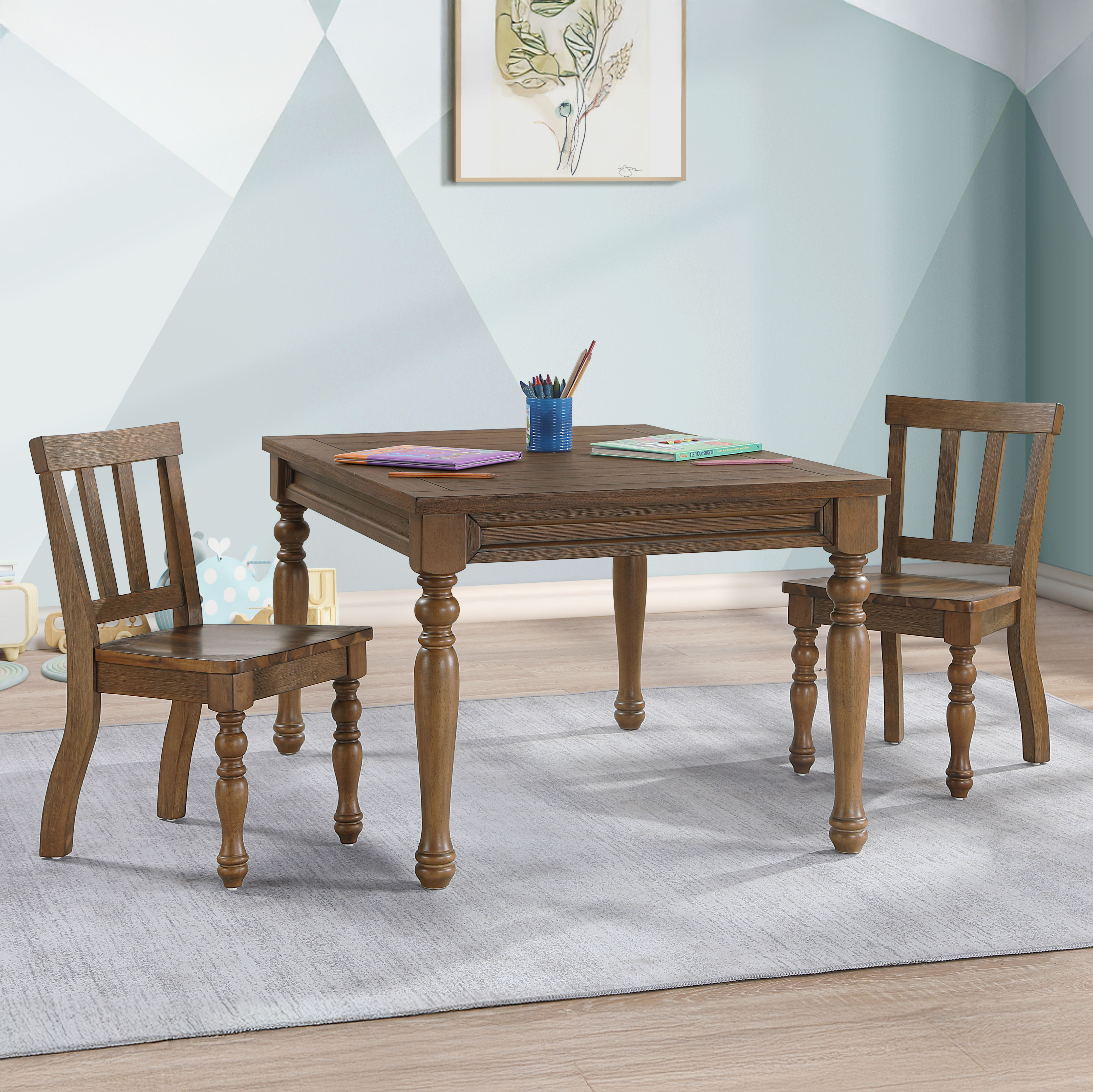 Joanna - Kids 3 Piece Dining Set - Mocha