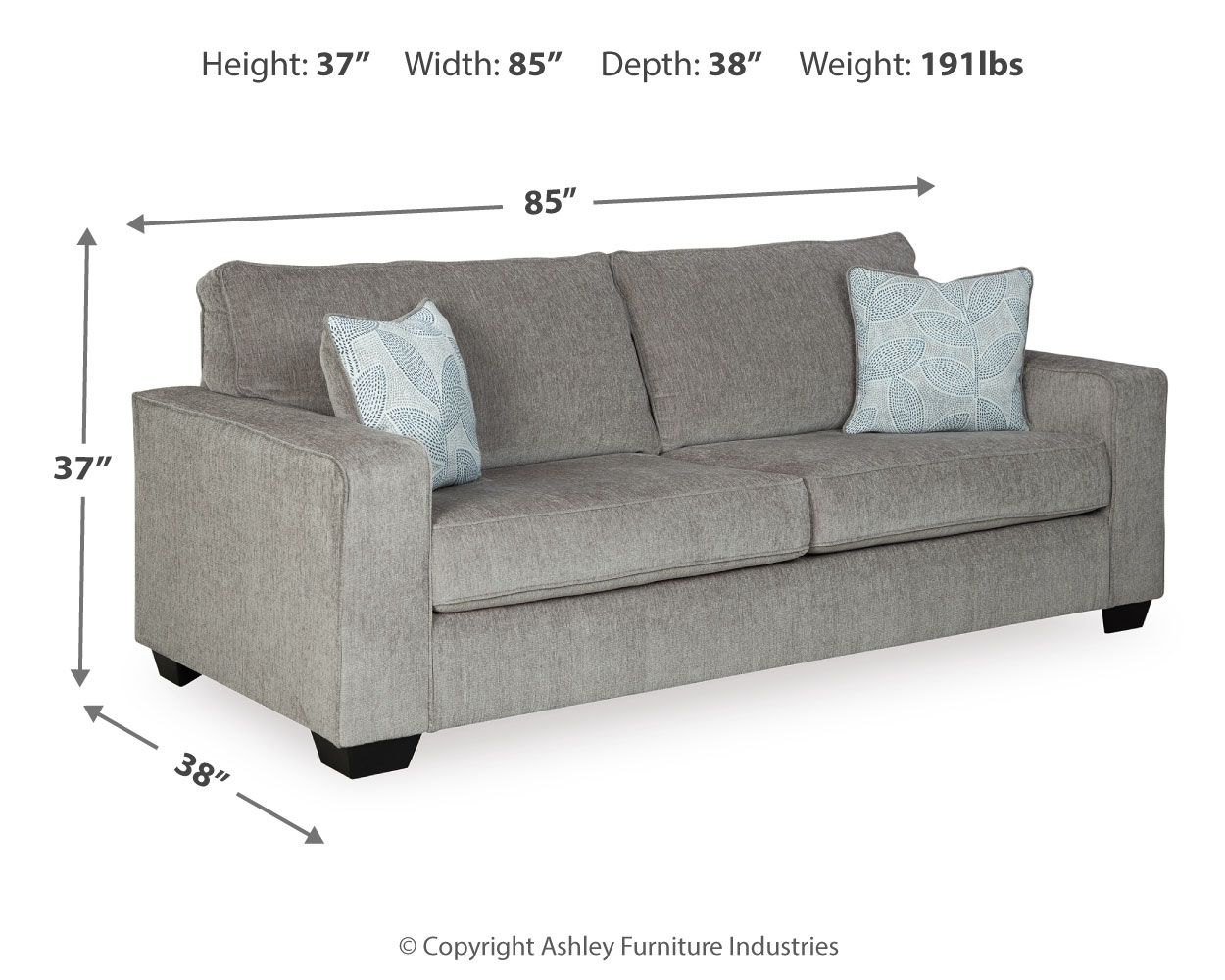 Ashley Furniture Altari - Queen Sofa Sleeper - Alloy - Image 4