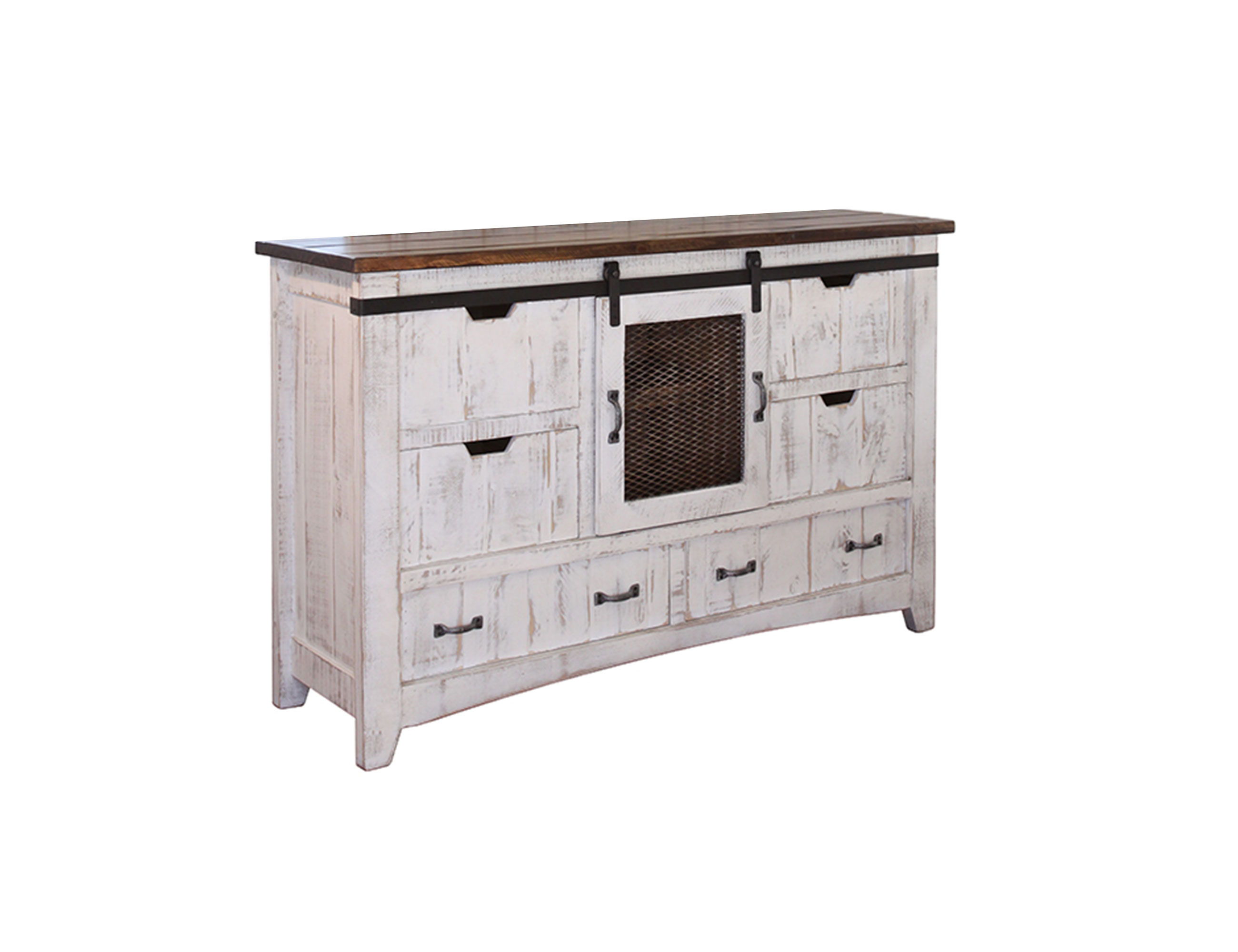 International Furniture Direct Pueblo White - Dresser - Antiqued White