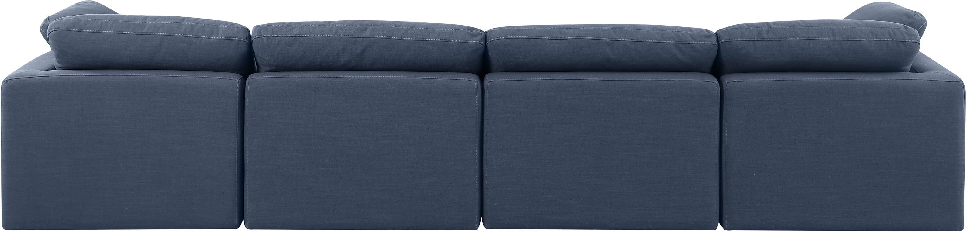 Indulge - Linen 4 Piece Modular Sofa - Navy
