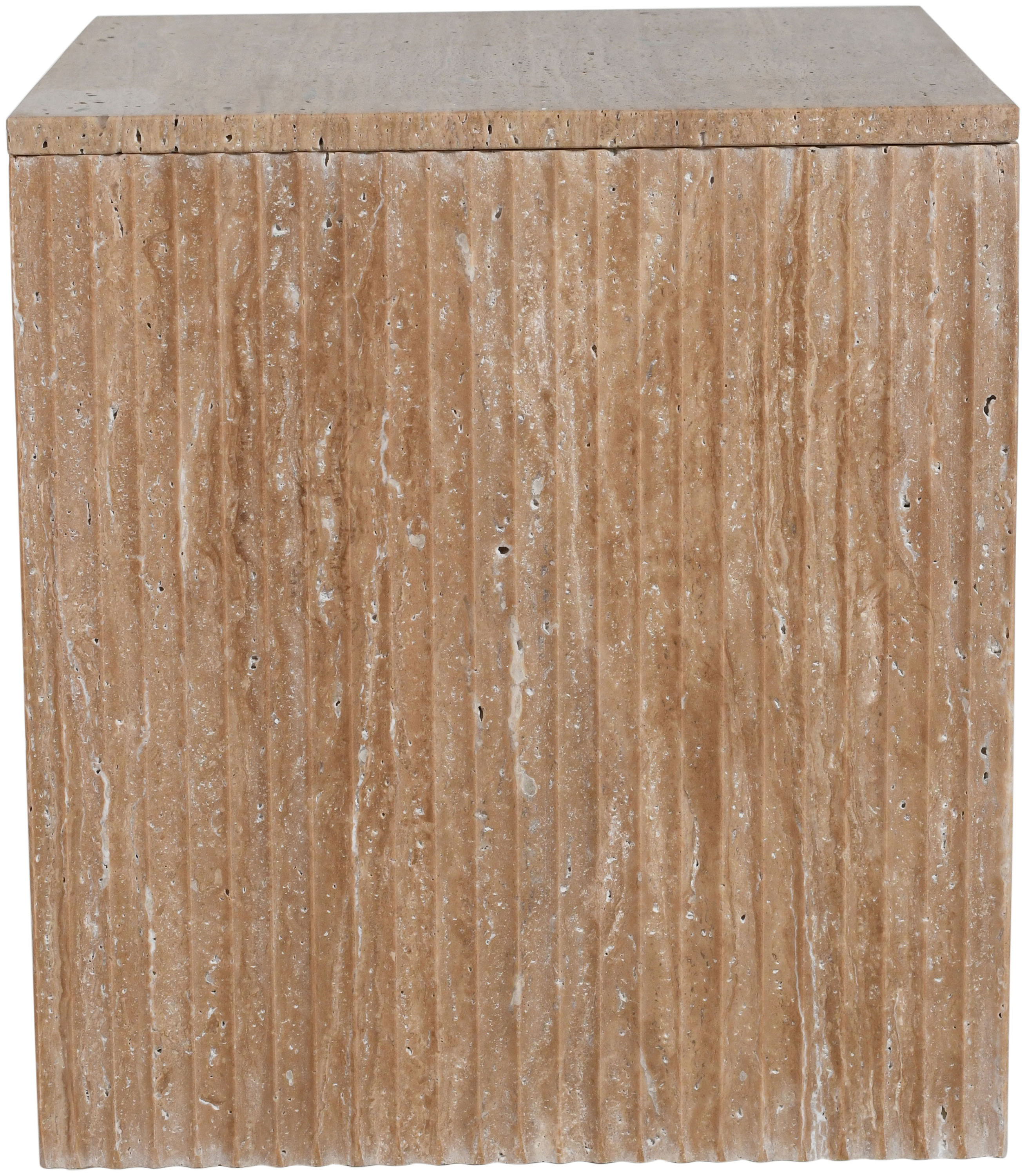 Pienza - Travertine End Table - Natural