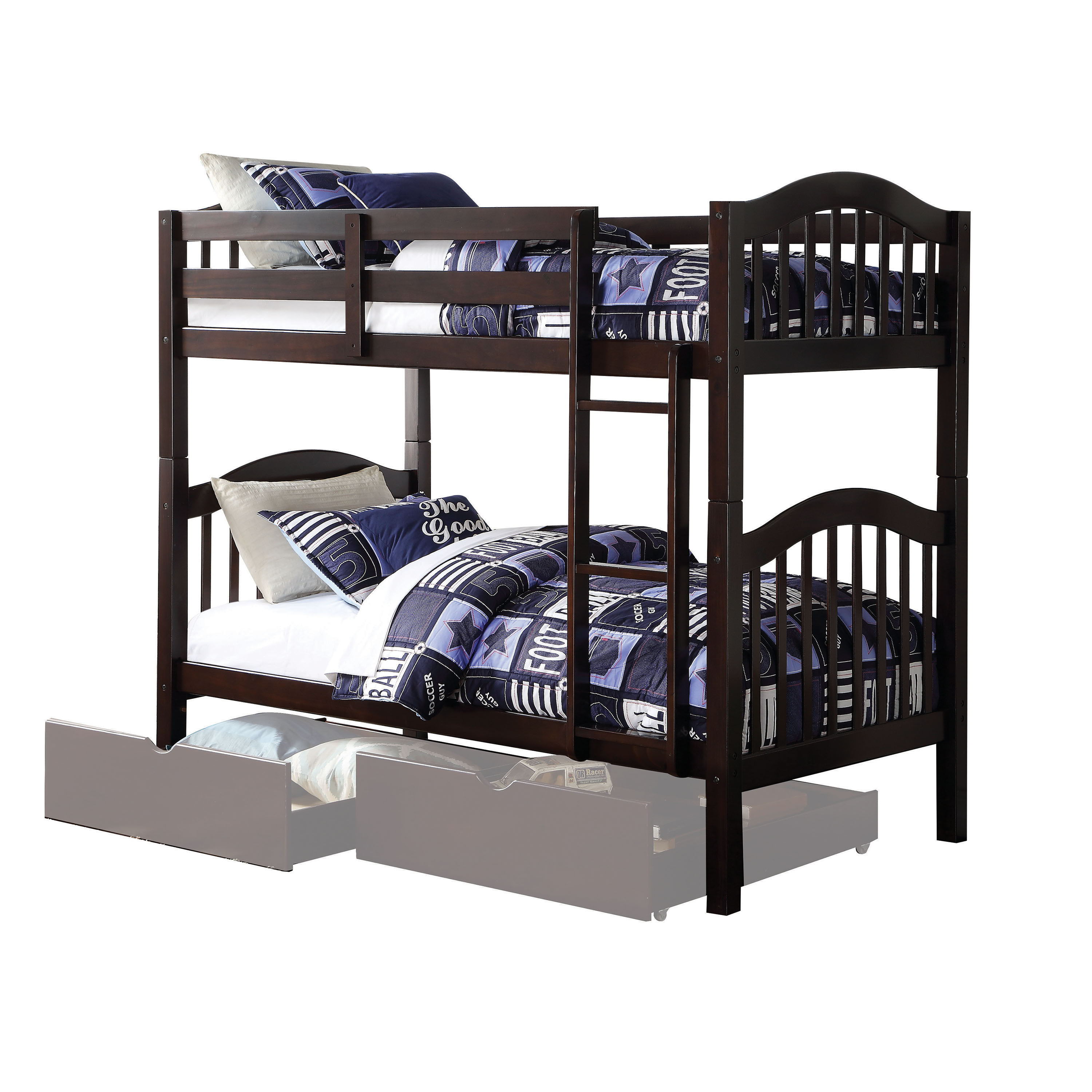 Heartland - Twin Over Twin Bunk Bed - Espresso, dark brown, view 6