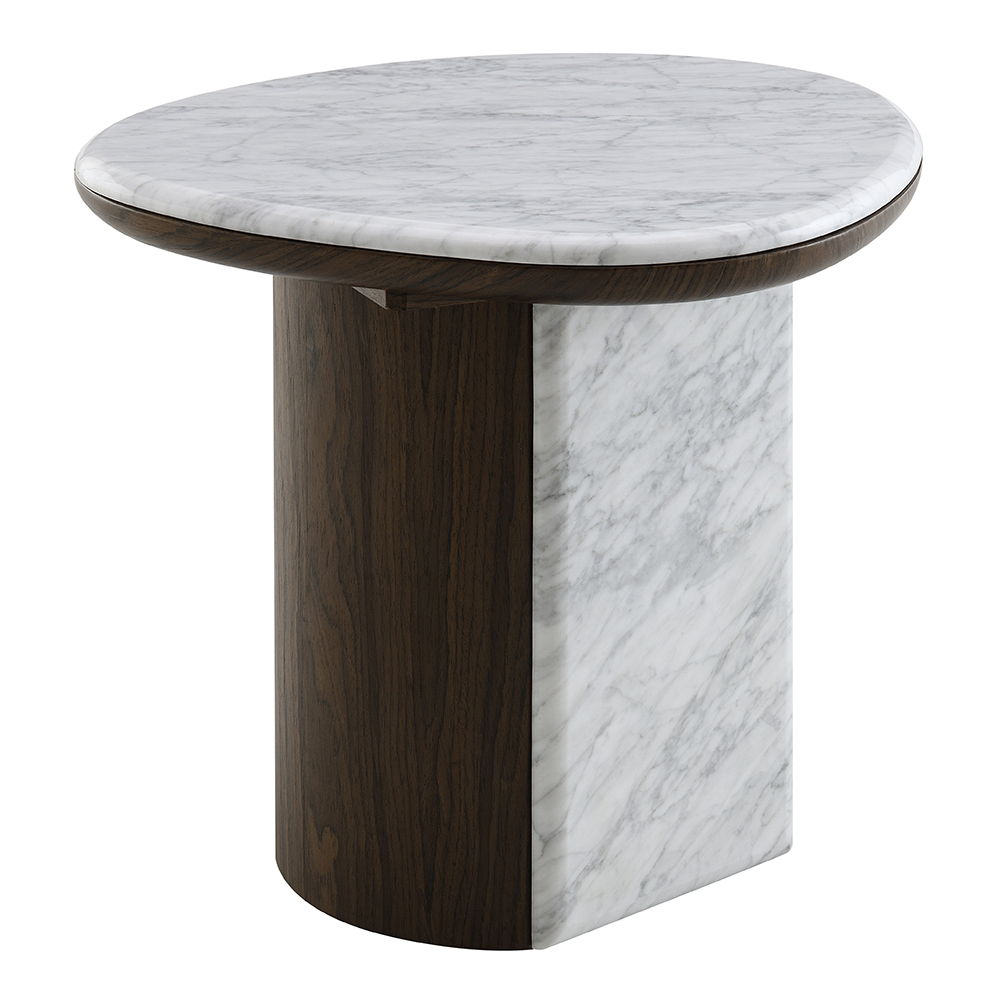 Haidar - End Table With Marble Top - Natural / Brown, beige, view 2