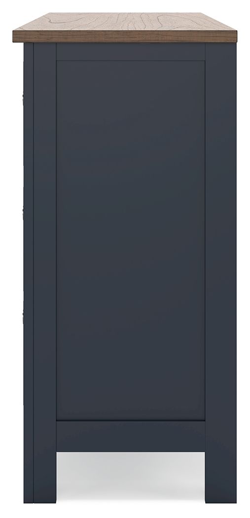 Ashley Furniture Landocken - Dresser - Brown / Blue - Image 7