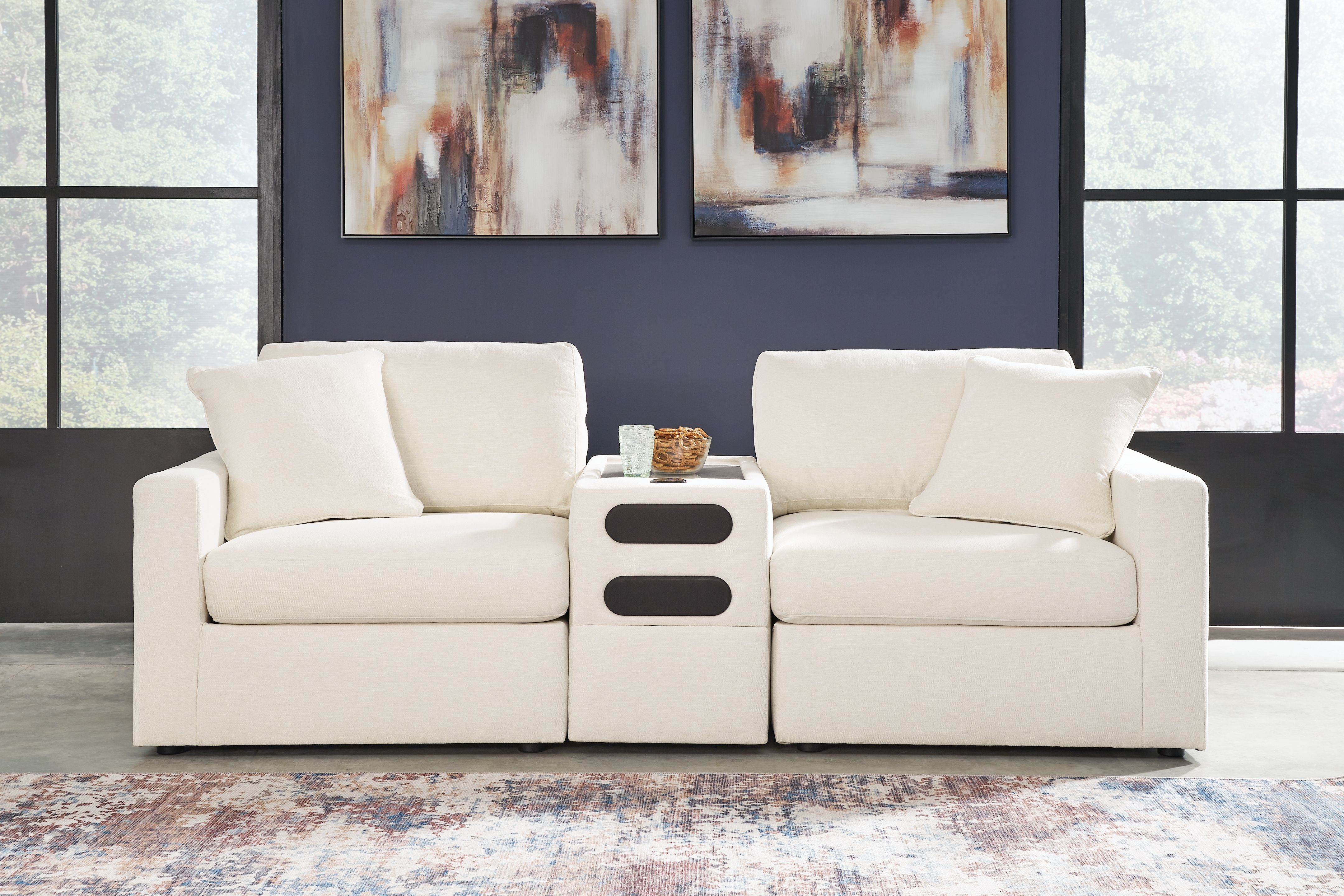 Ashley Furniture Modmax - 3-Piece Sectional With Audio System Console - Oyster - Image 3