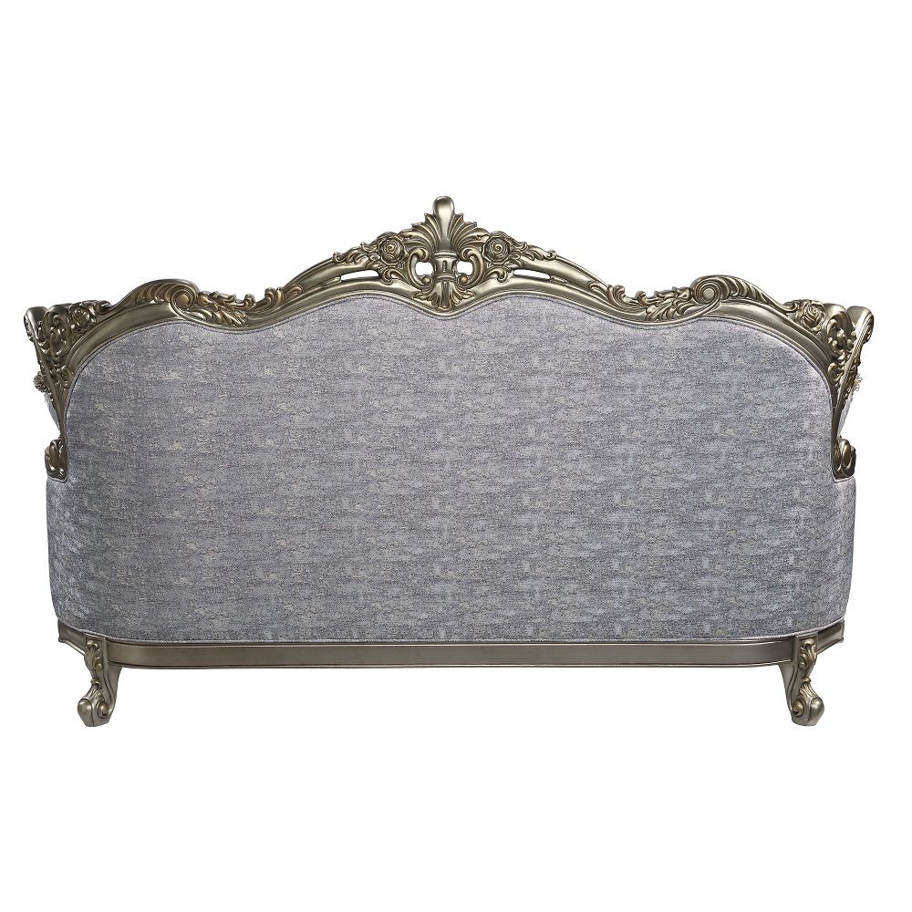 Miliani - Sofa With 5 Pillows - Fabric & Antique Bronze, silver, view 3