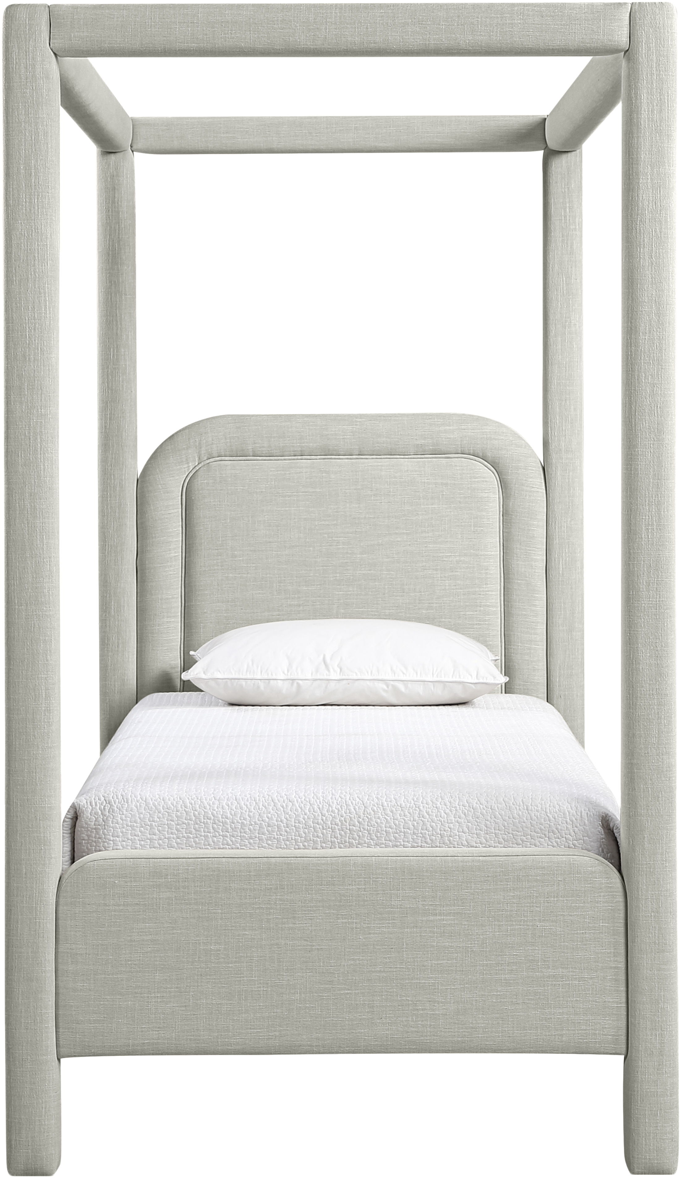 Salina - Linen Textured Fabric Upholstered Twin Bed - Gray