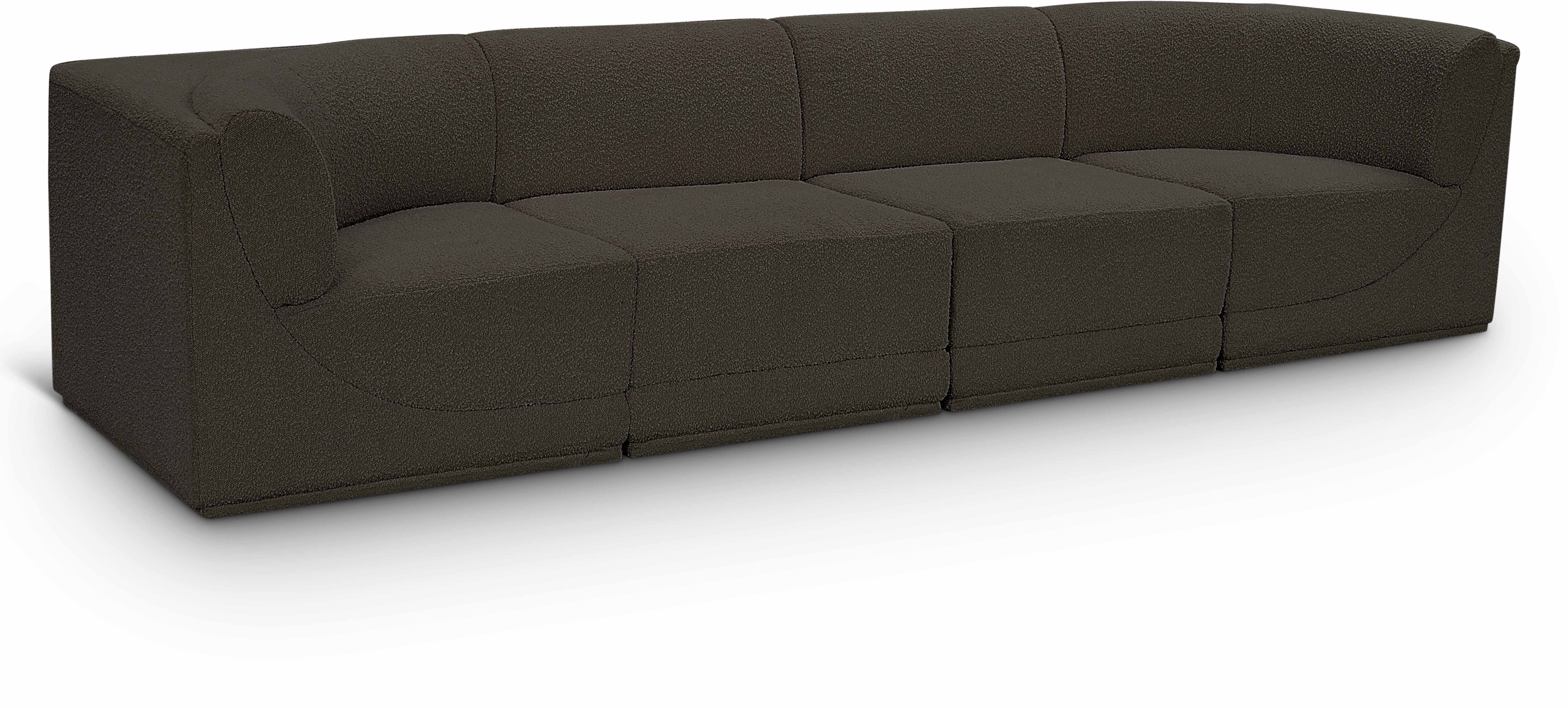 Ollie - 4 Seat Modular Sofa - Brown