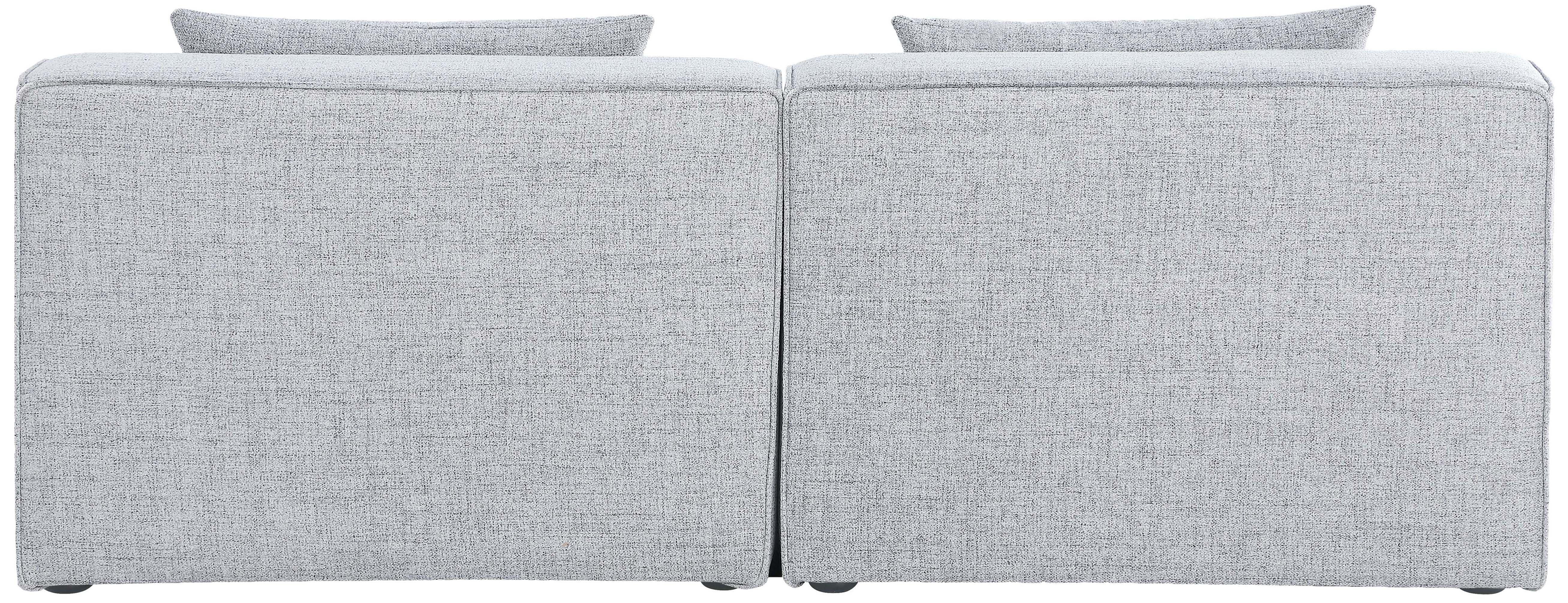 Cube - Linen Modular 2 Piece Armless Sofa - Gray