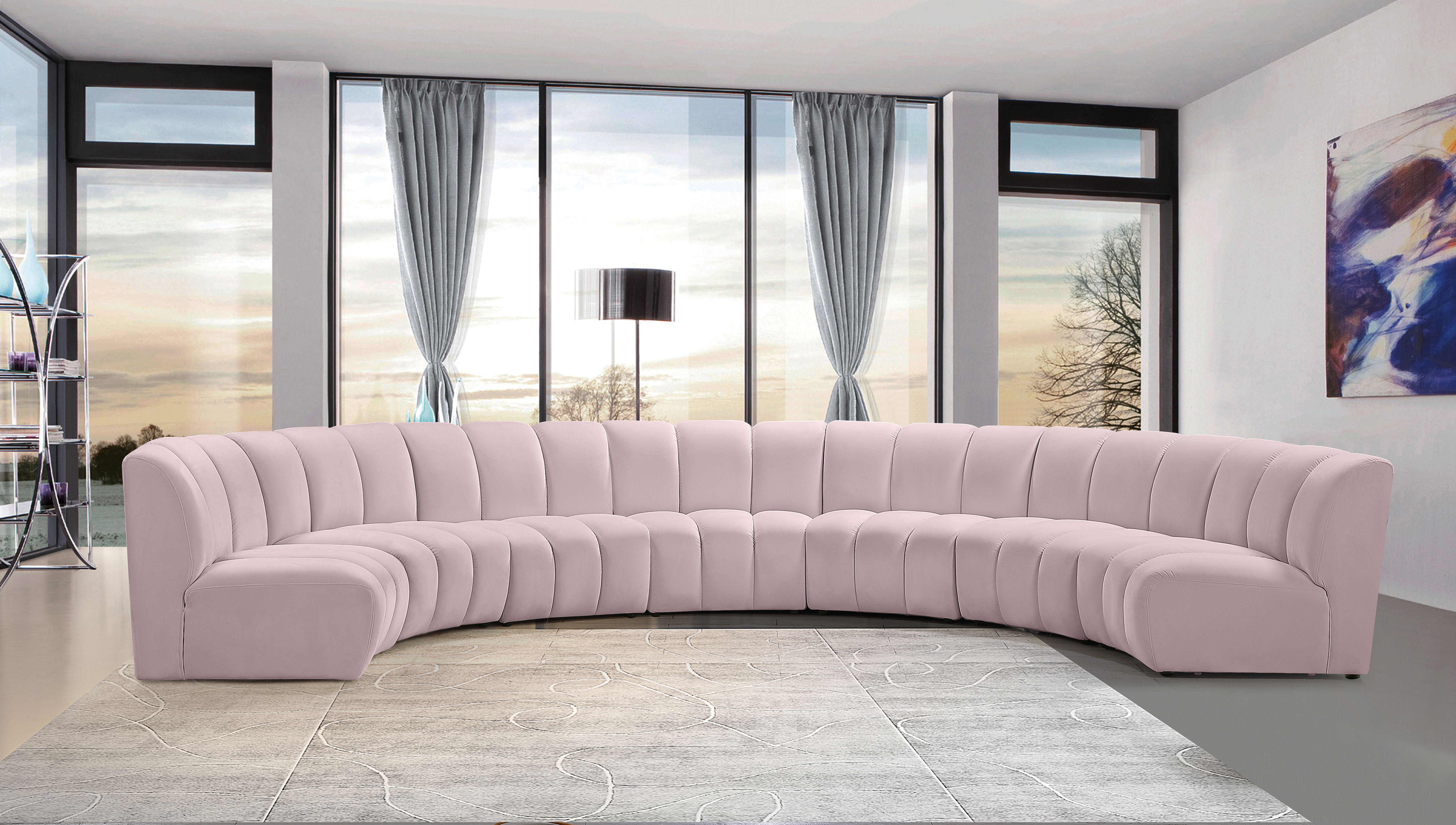 Infinity - 7 Piece Modular Sectional - Pink