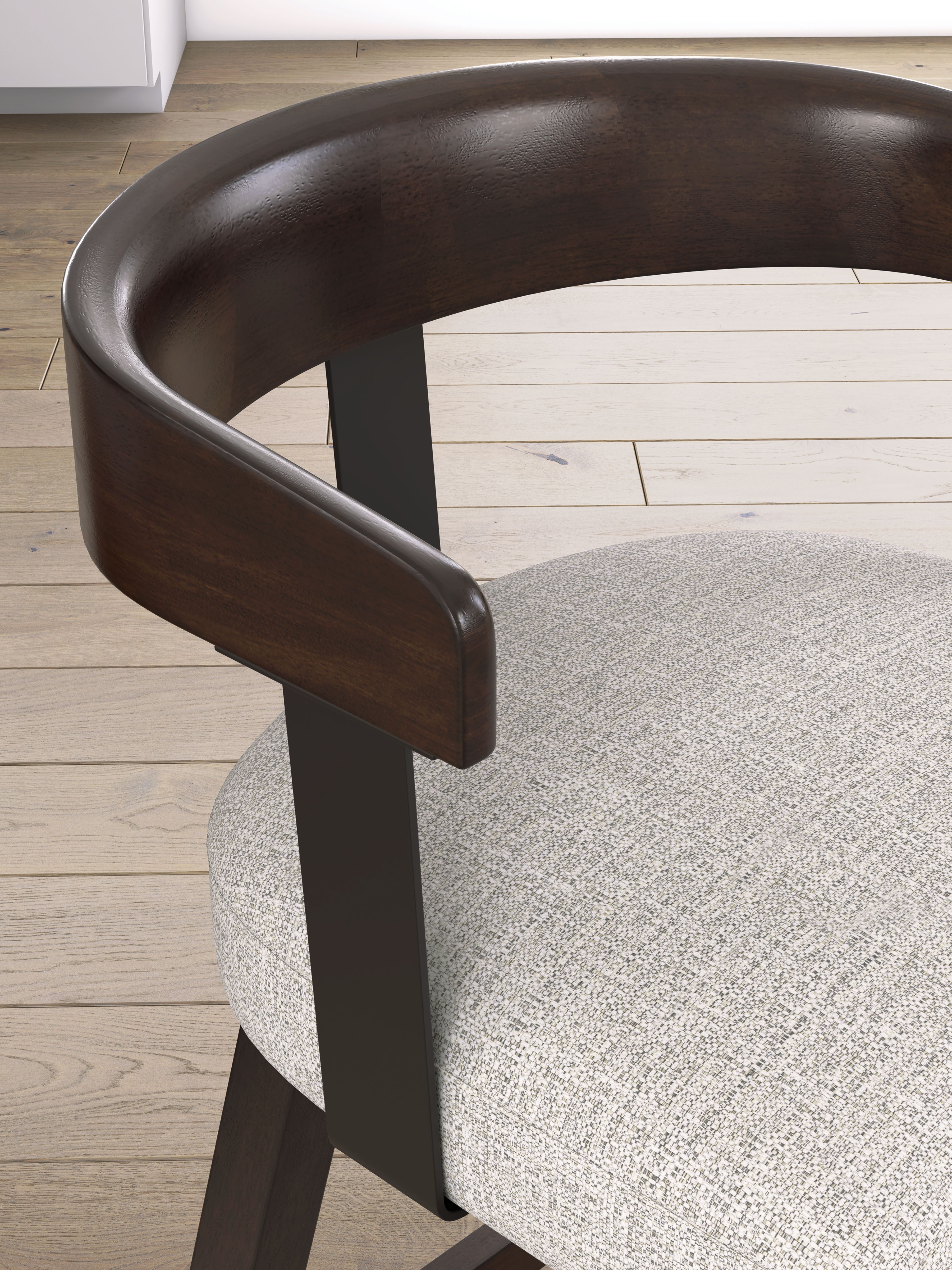 Ashley Furniture Haddigan - Upholstered Swivel Barstool (Set of 2) - Dark Brown - Image 7