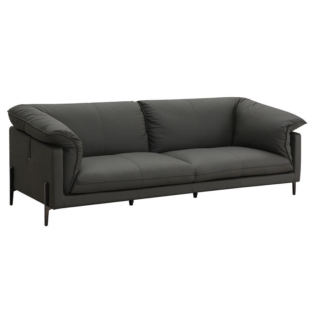 Tadi - Loveseat - Black Top Grain Leather, black