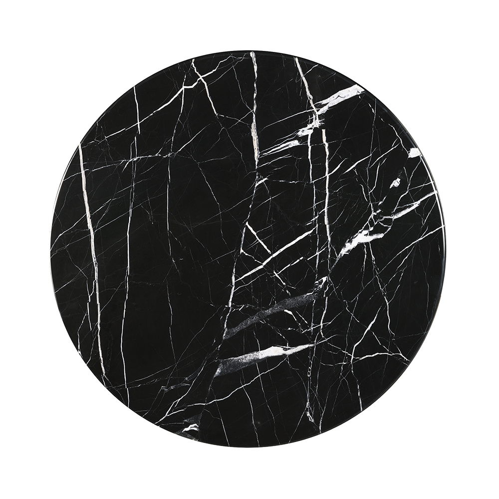 Dara - Coffee Table - Natural Marble Top & Black, black, view 3
