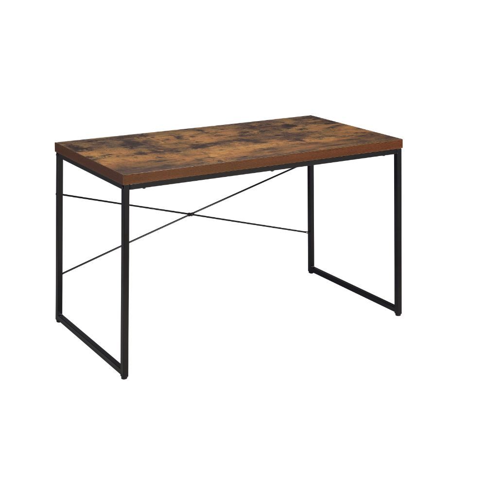 Bob - Writing Desk (Same Ac00906) - Weathered Oak & Black, light brown