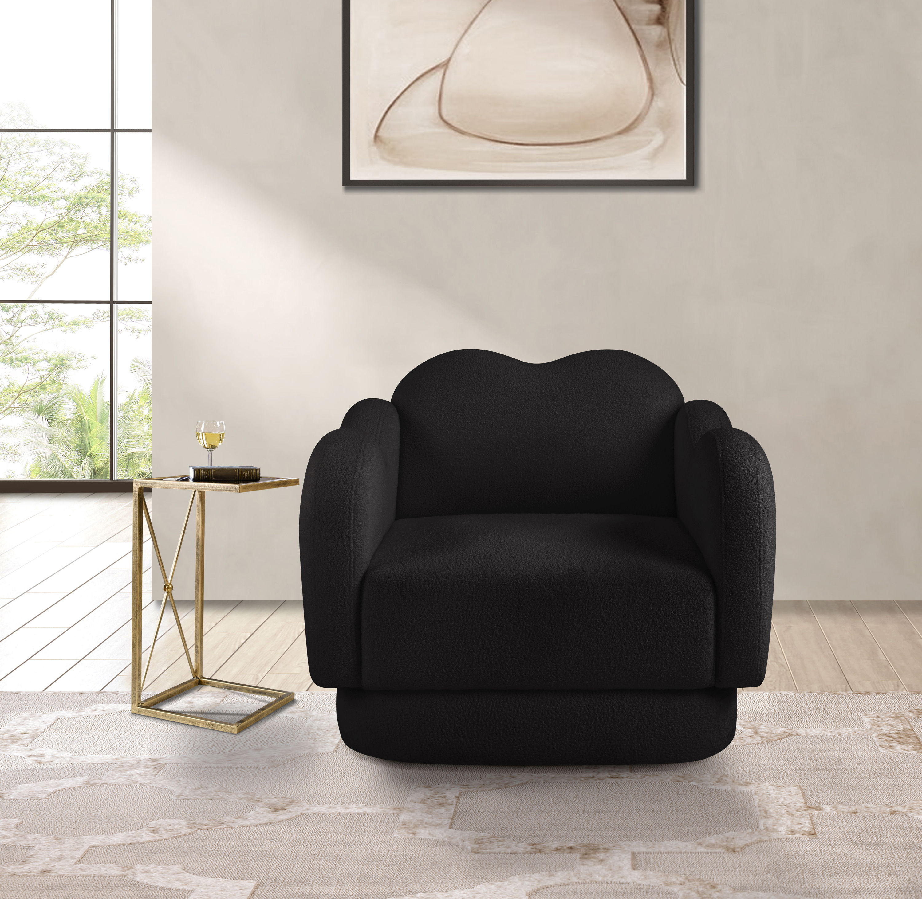 Bloom - Teddy Fabric Chair - Black
