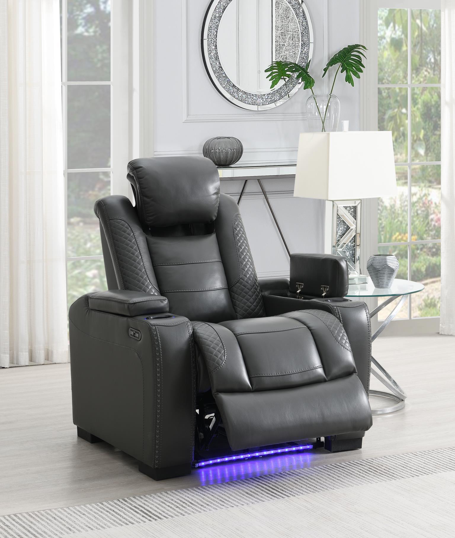 LED Power Reclining With Power Headrest Chair