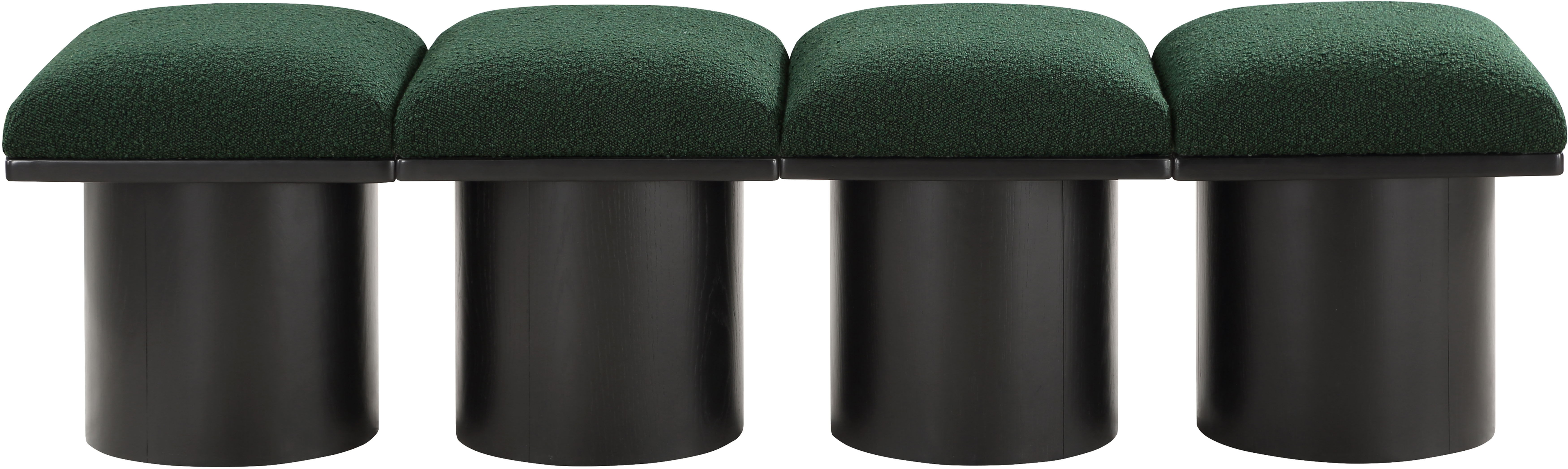 Pavilion - 62" 4 Piece Modular Bench With Black Base - Green