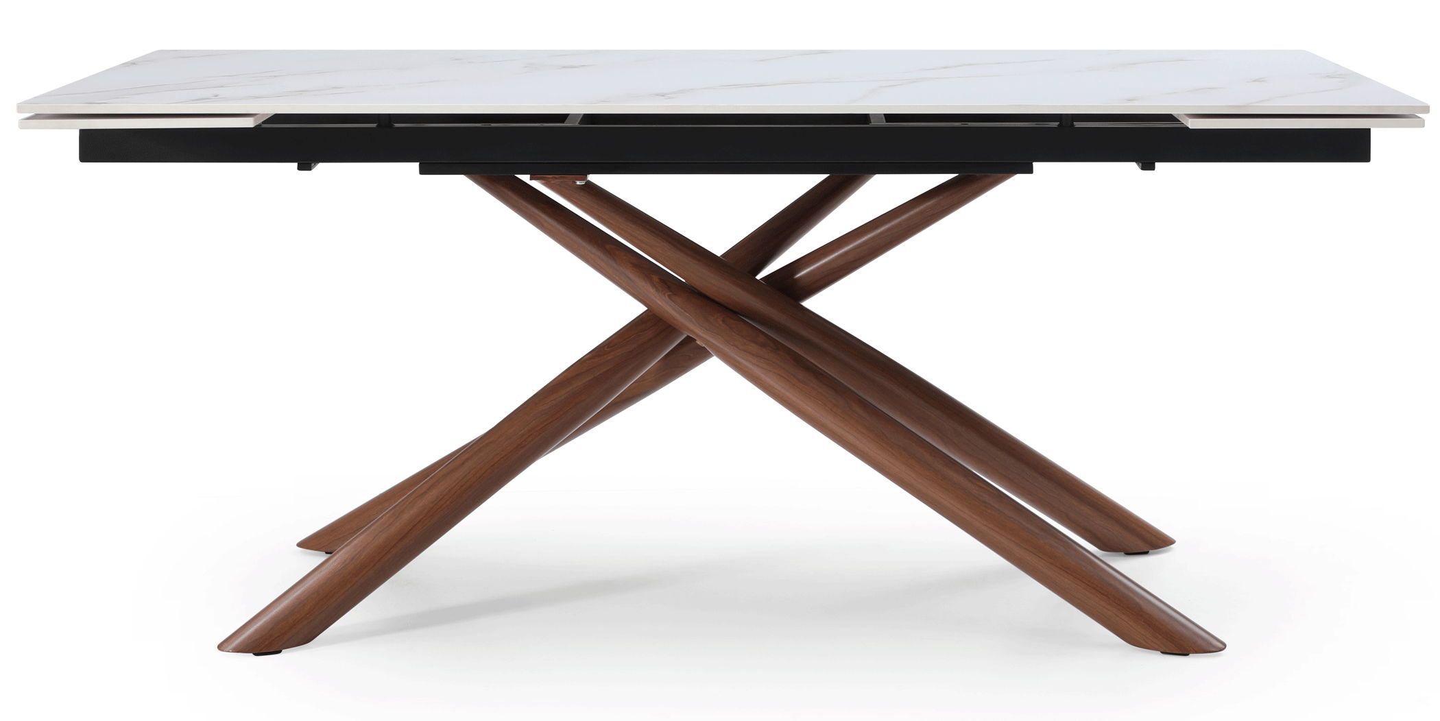 9063 - 63" Dining Table With 2X12" Extension - White / Brown Walnut