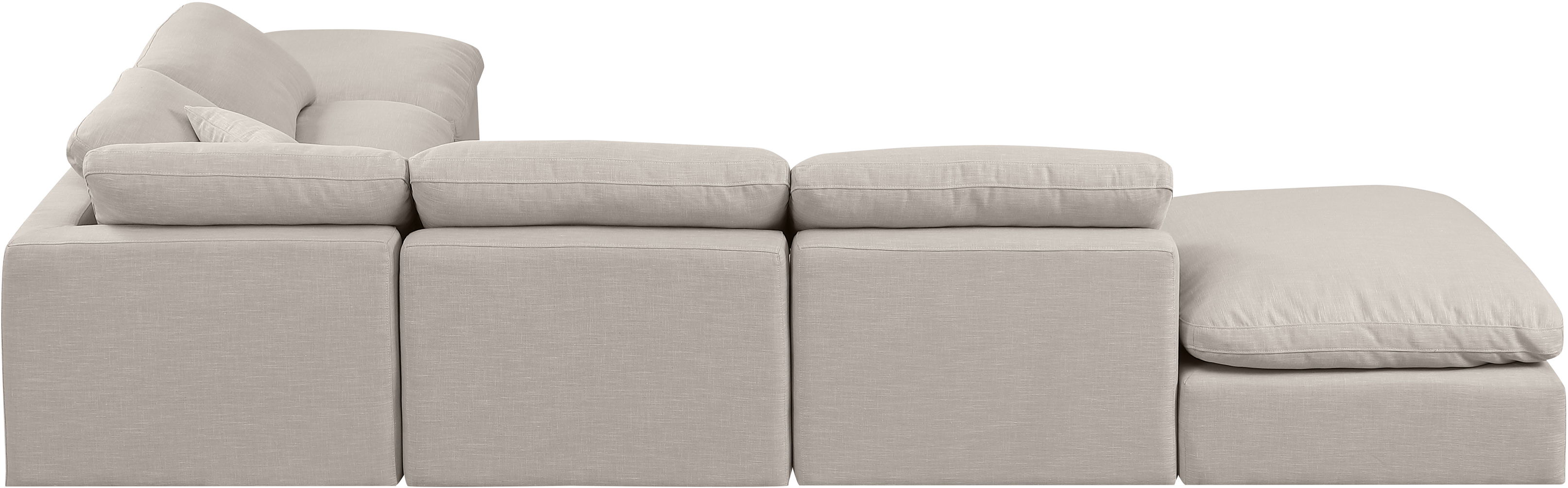 Indulge - Linen 6 Piece Modular Armless Sectional - Ivory