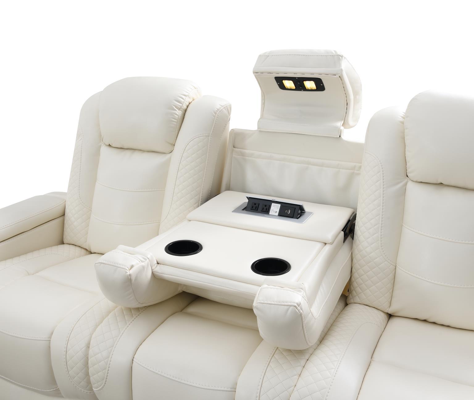 U94 - 2 Piece Living Room Set (Power Reclining Sofa & Power Reclining Loveseat) - White