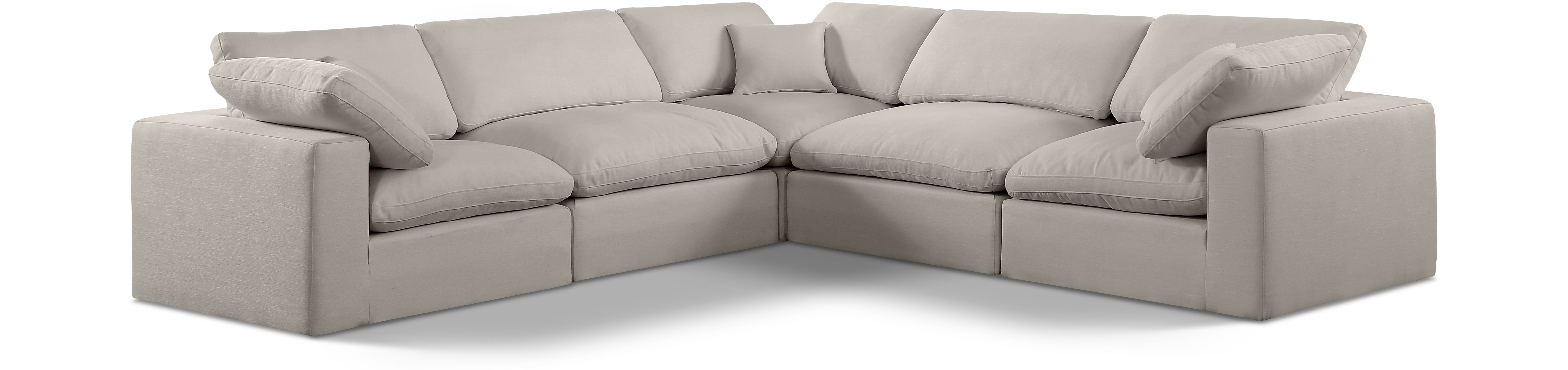 Comfy - 5 Piece Linen Modular Corner Sectional - Beige