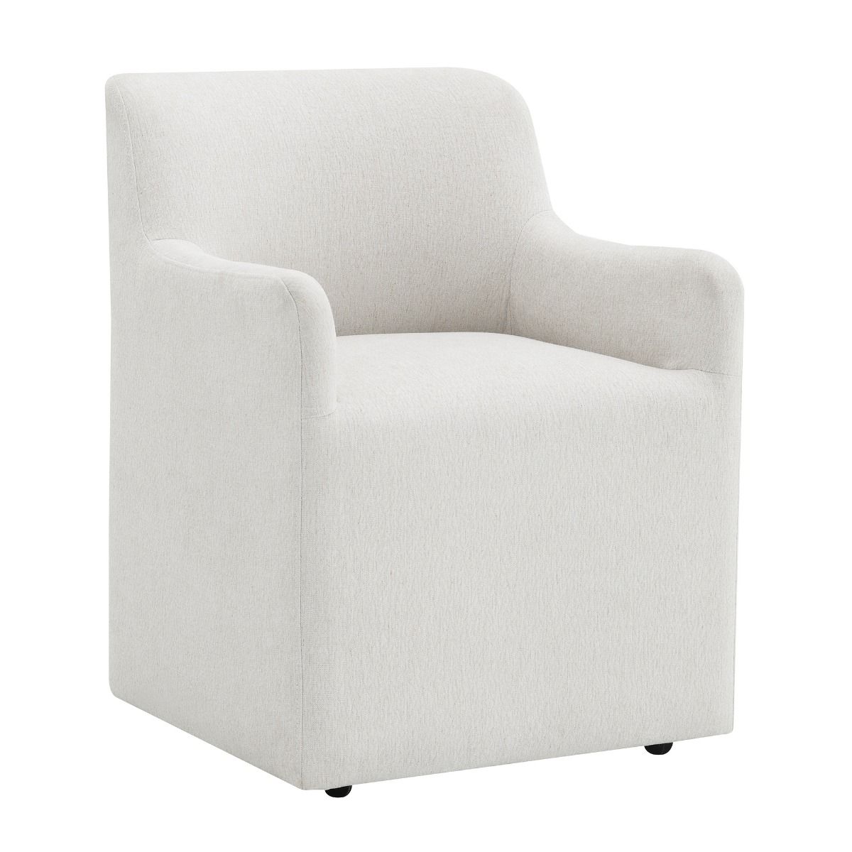 Cafell - Arm Chair With Swivel Casters - Cream, white, view 3