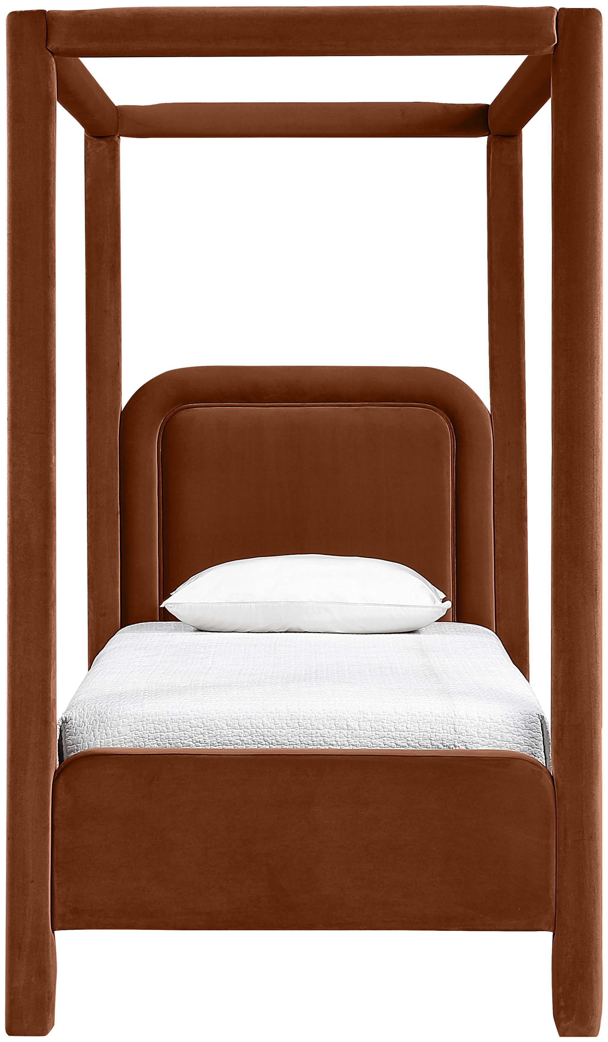Salina - Velvet Upholstered Twin Bed - Cognac
