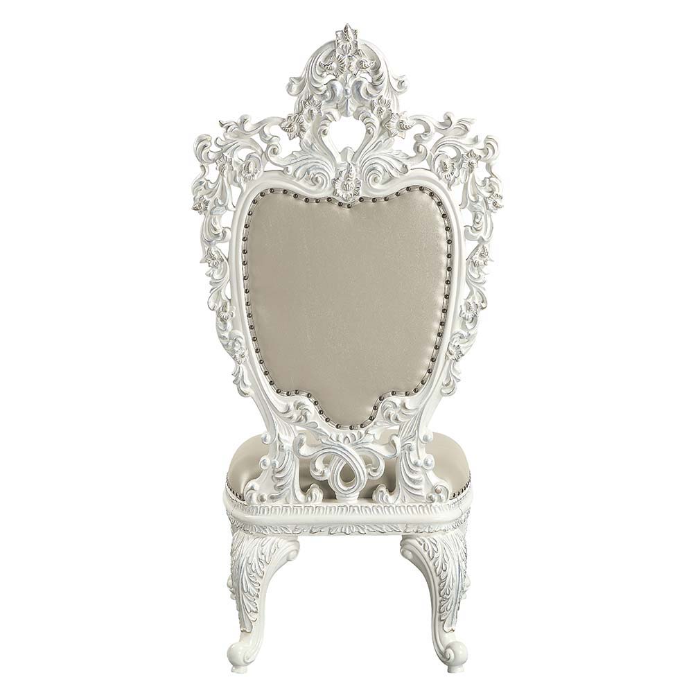 Vanaheim - Side Chair (Set of 2) - Beige Synthetic Leather & Antique White, beige, view 4