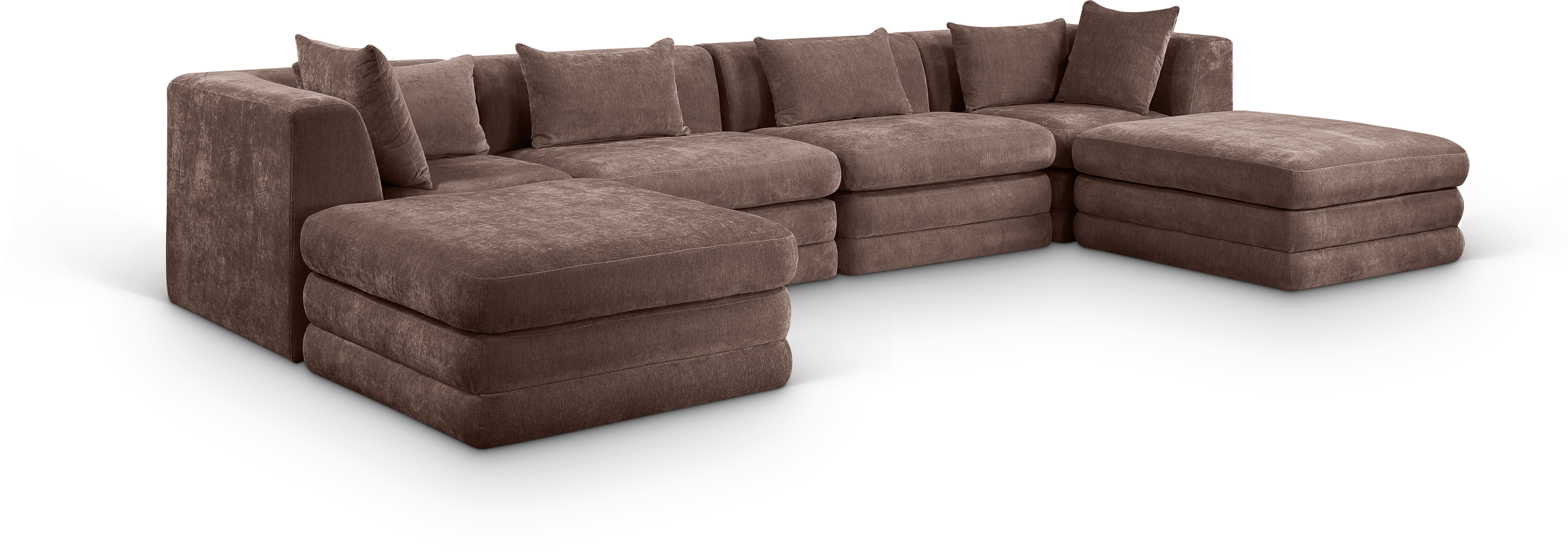 6 Pc · Chenille Fabric 152" Modular Sectional