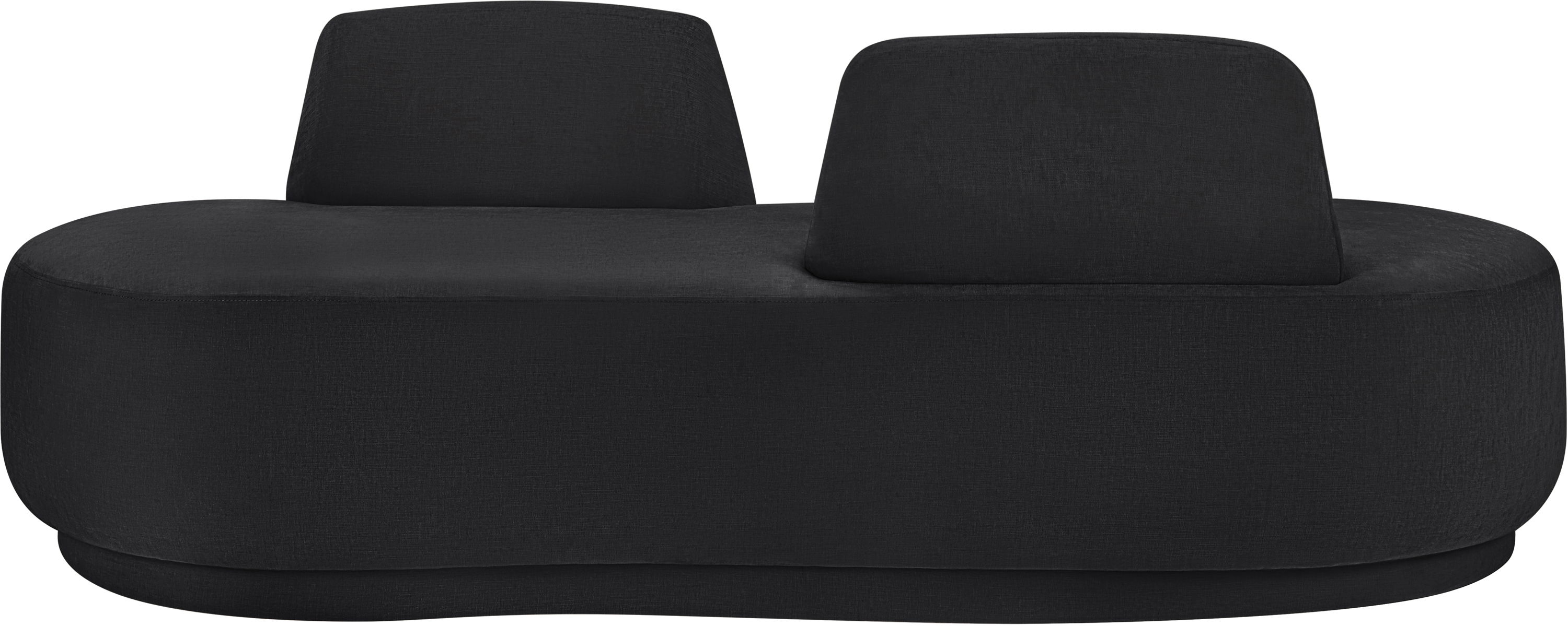 Argyle - Chenille Fabric Chaise / Loveseat - Black