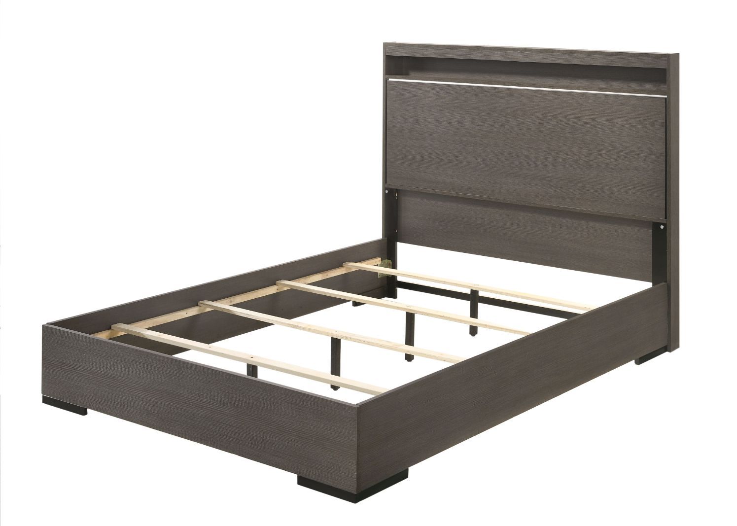 Escher - Eastern King Bed - Gray Oak, dark gray