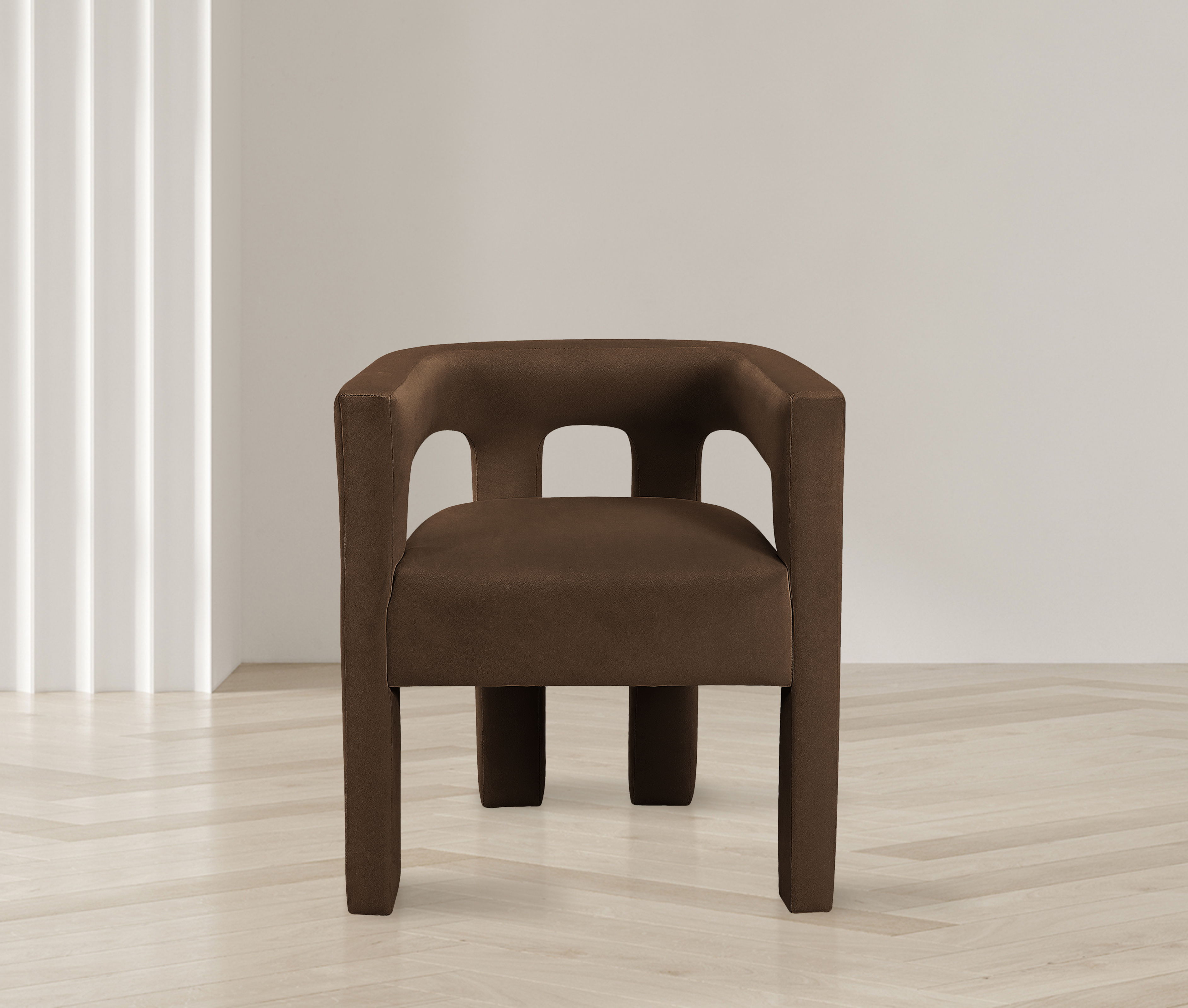 Athena - Velvet Dining Chair - Brown
