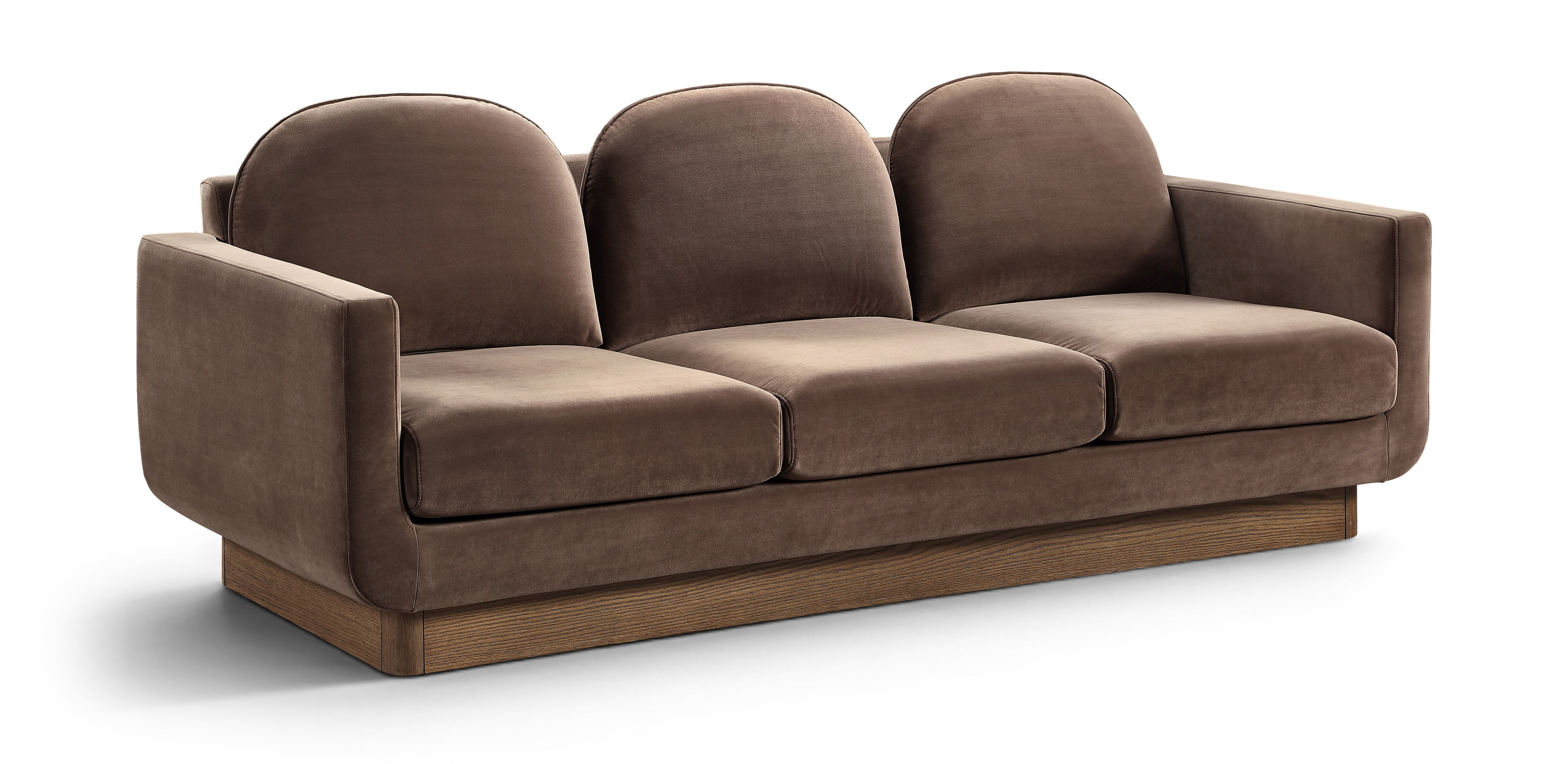 Diviento - Velvet Performance Fabric Upholstered Sofa - Brown