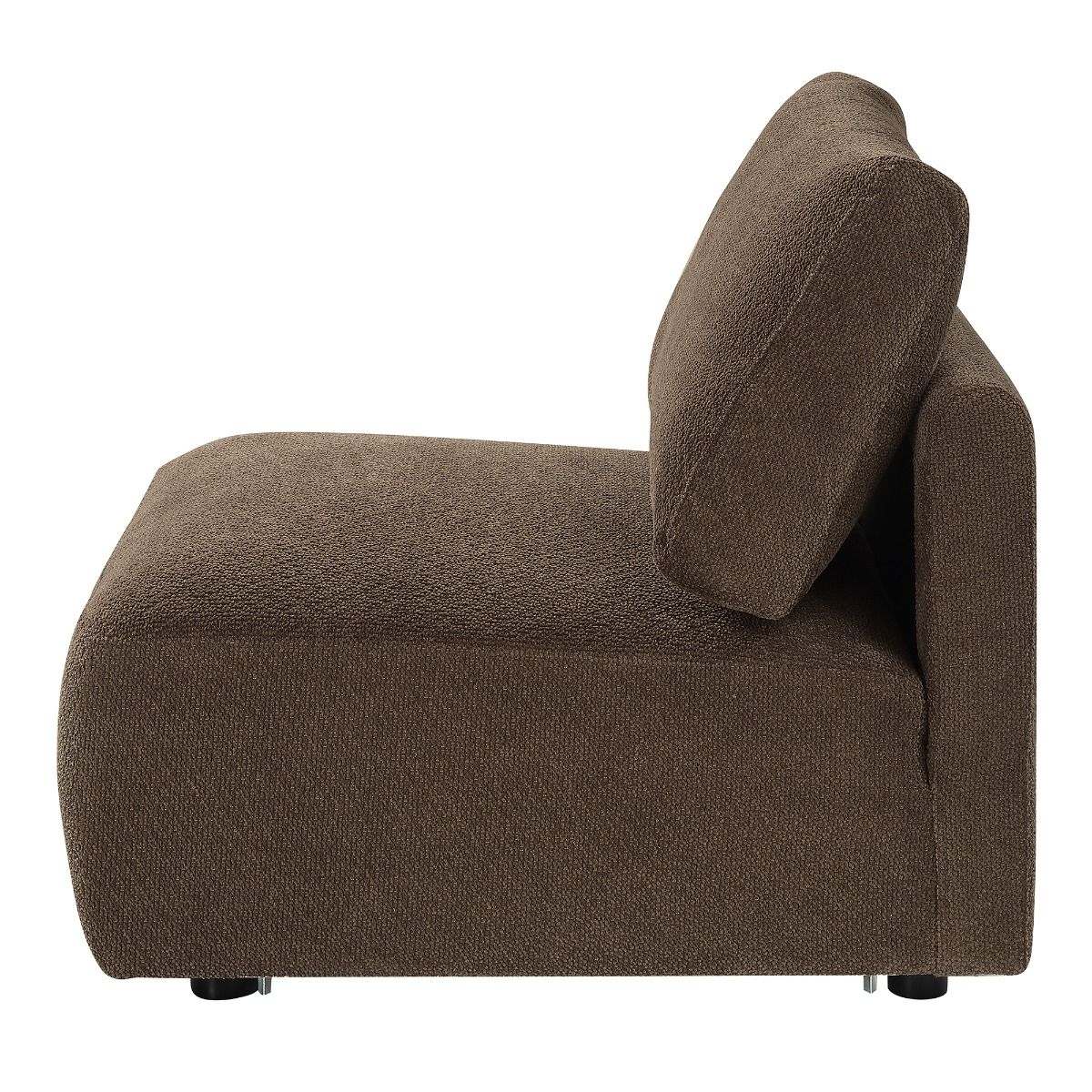 Theodore - Modular Armless Chair - Brown Chenille, dark brown, view 3