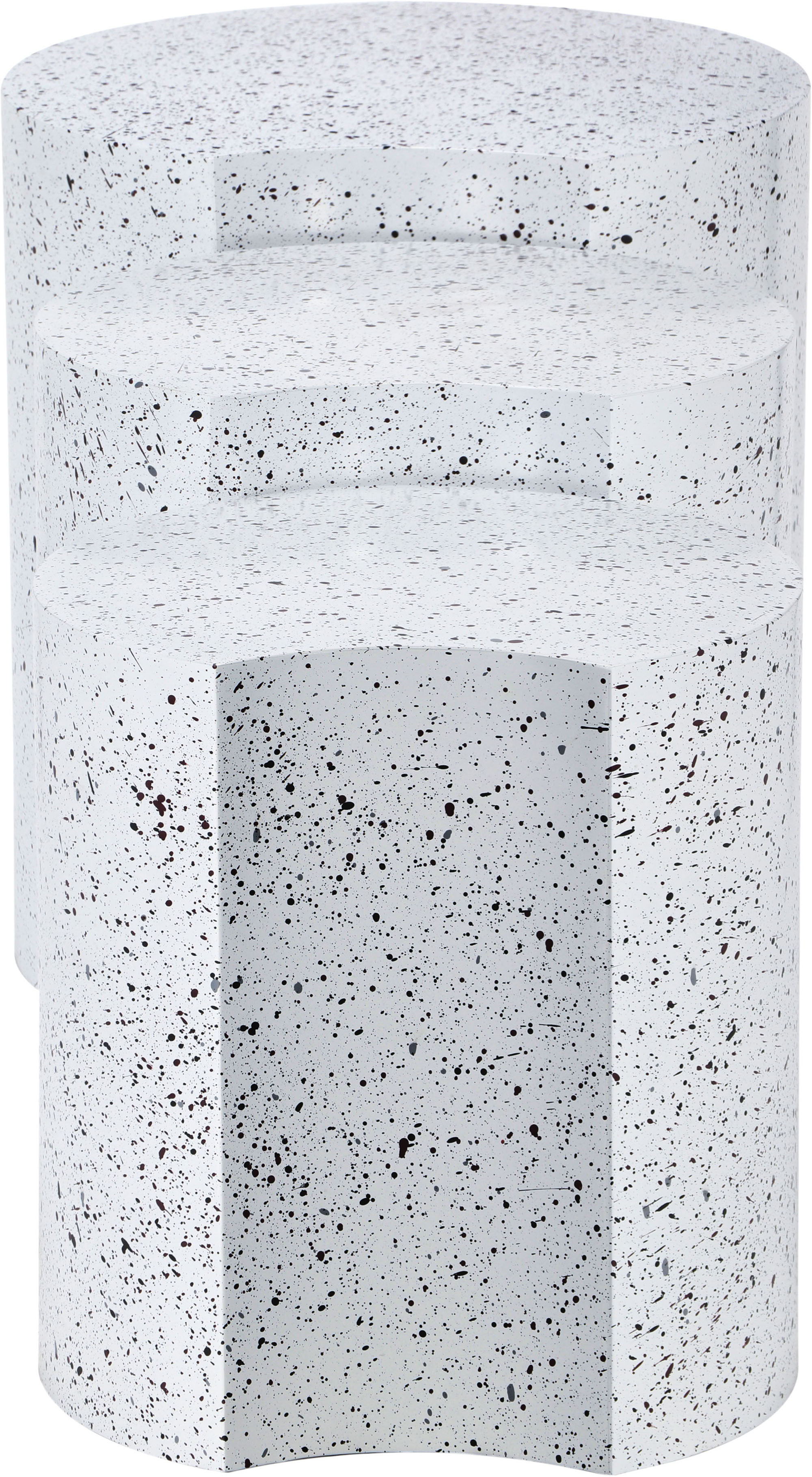 Dimple - 3 Piece Modular End Table - White Terazzo