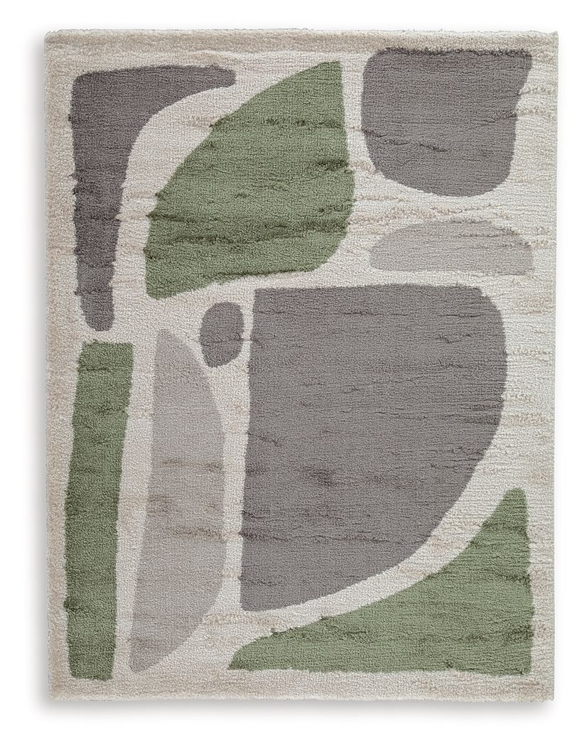 Anburgh - 5' x 7' Rug - Green / Gray / Ivory