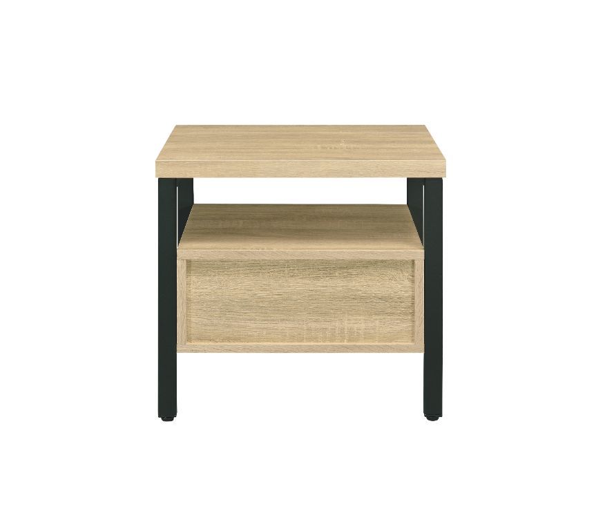 Yawan - Accent Table - Oak & Black, beige, view 6