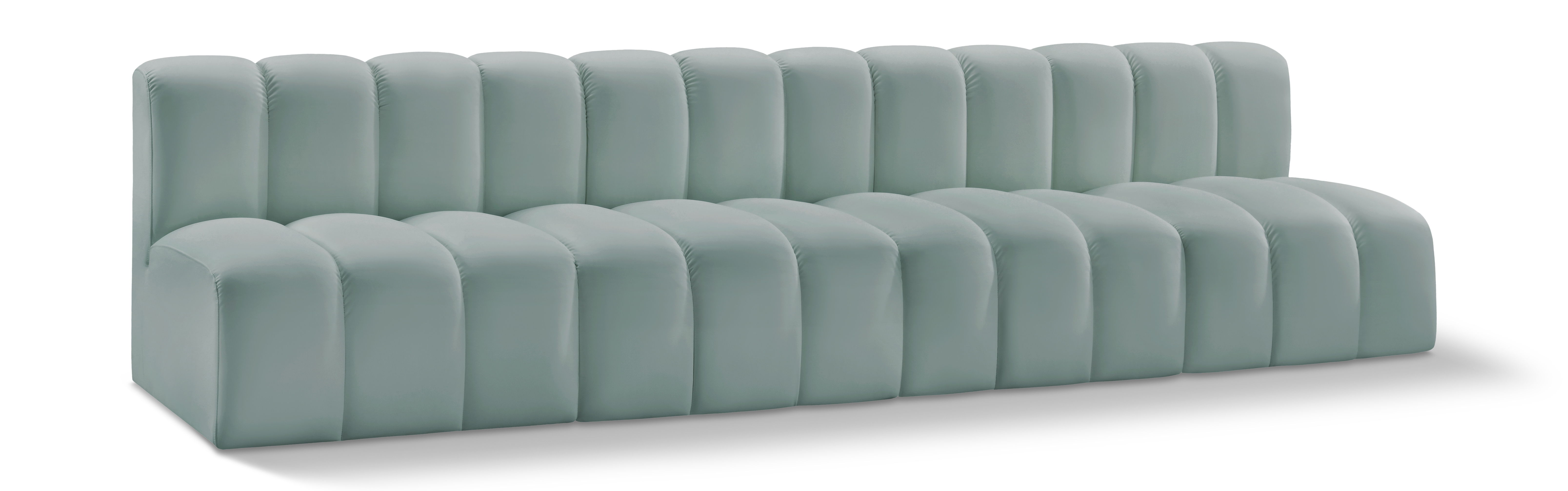 Arc - Faux Leather 4 Seats Modular Sofa - Green
