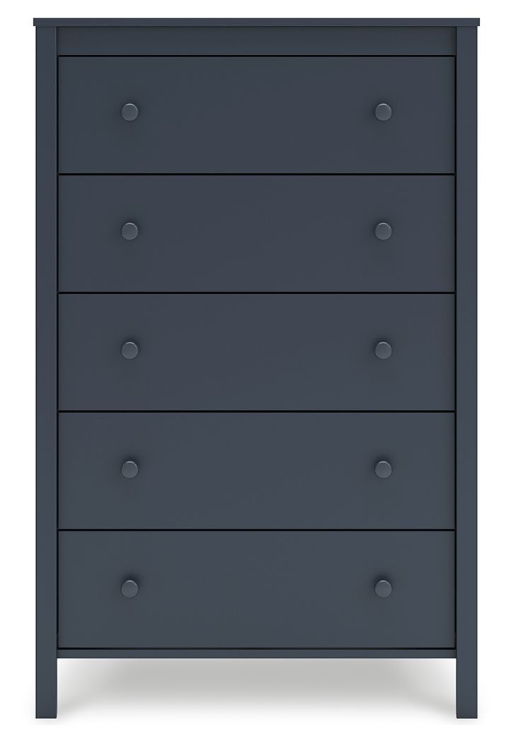 Simmenfort - Five Drawer Chest - Navy Blue, blue, view 6