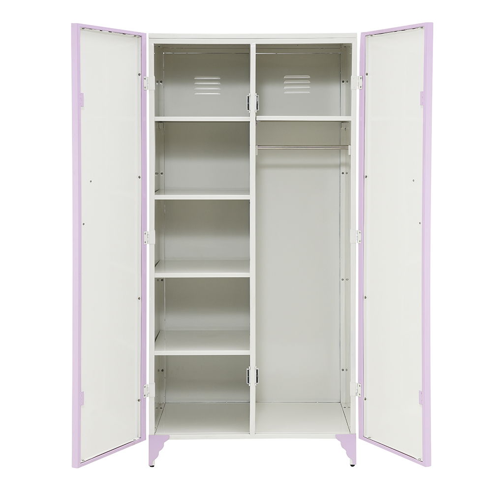 Priya II - Wardrobe - White & Light Synthetic Leather Rple, white, view 3