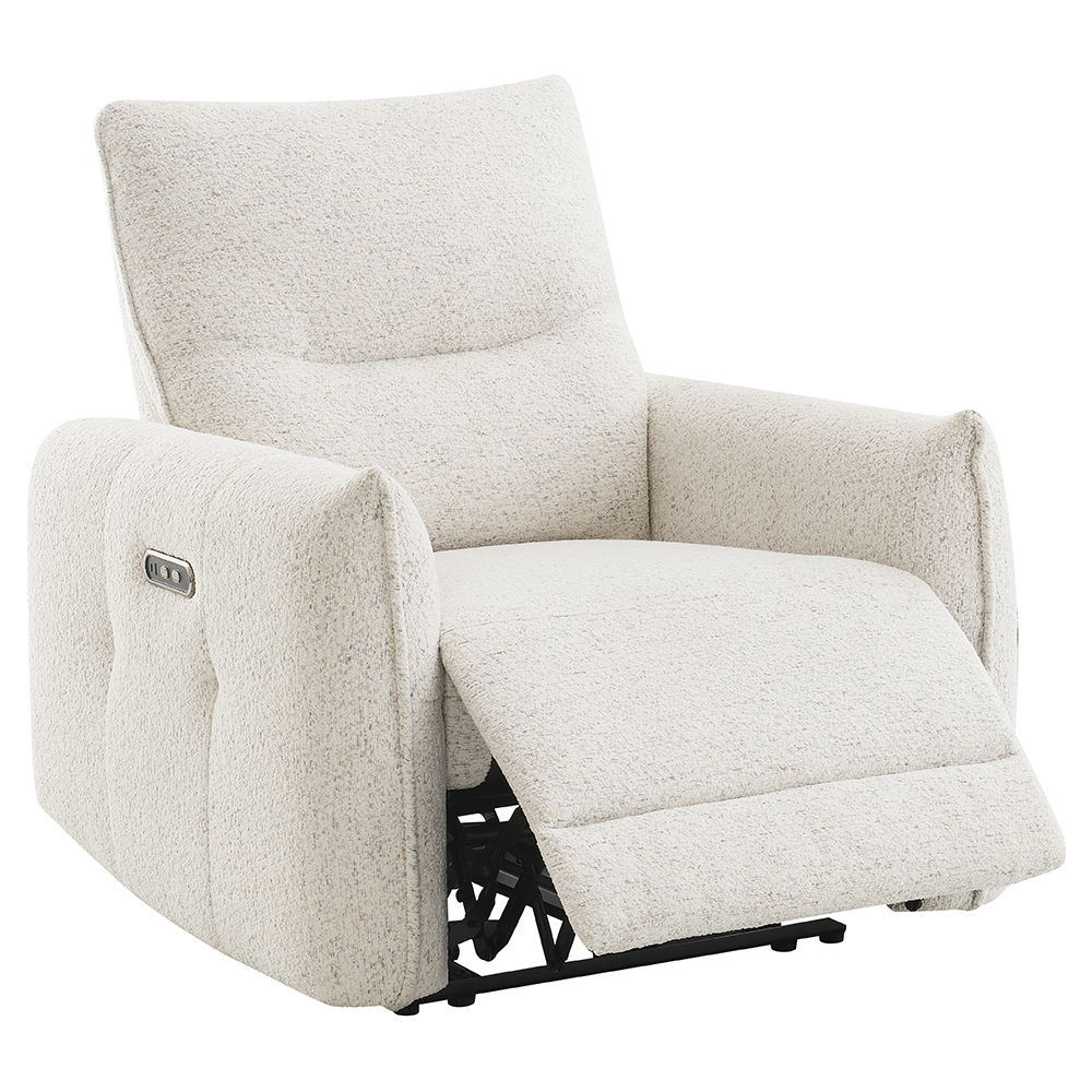 Lalisa - Power Motion Recliner With USB Port - Cream Chenille, white, view 3