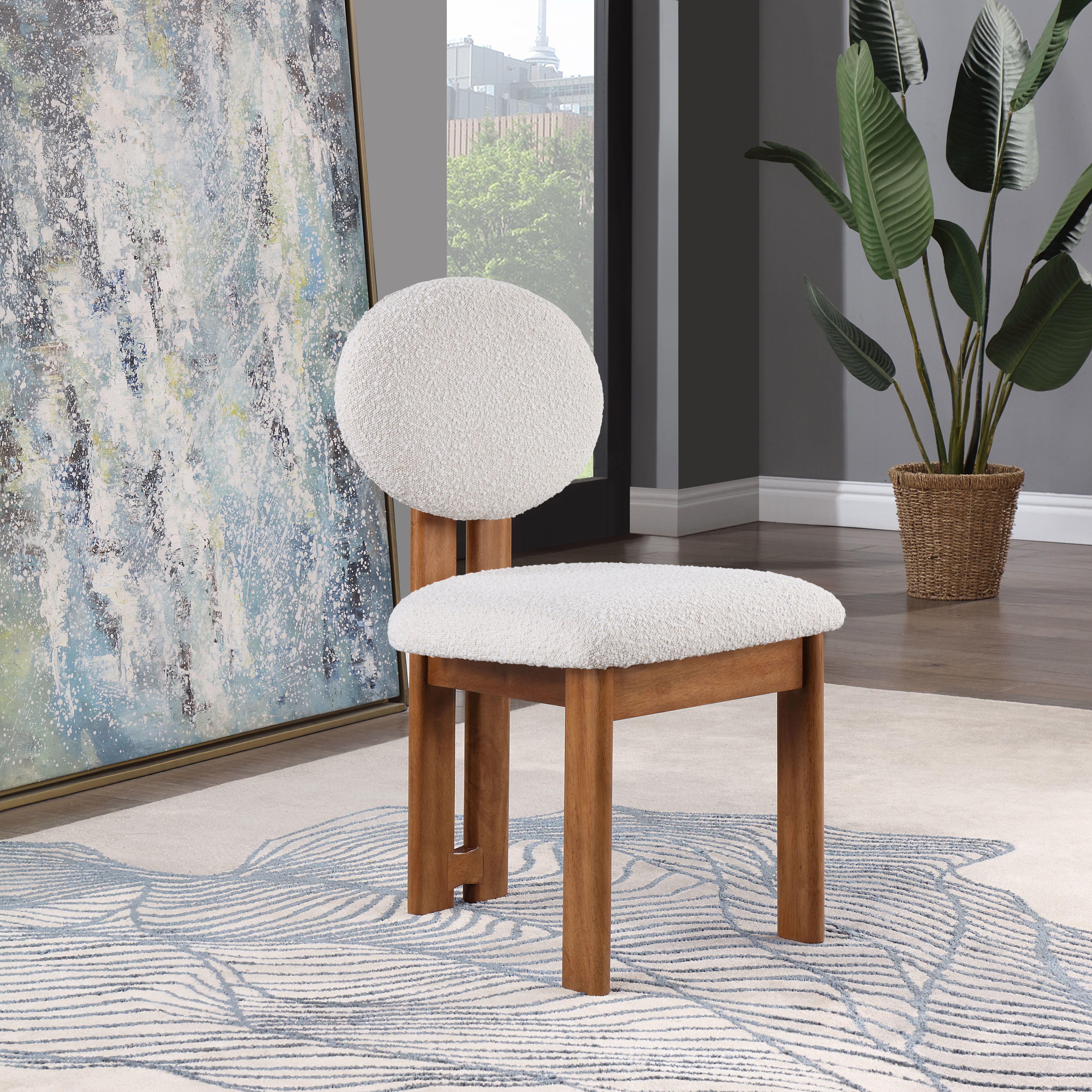 Napa - Dining Chair With Brown Legs (Set of 2) - Cream