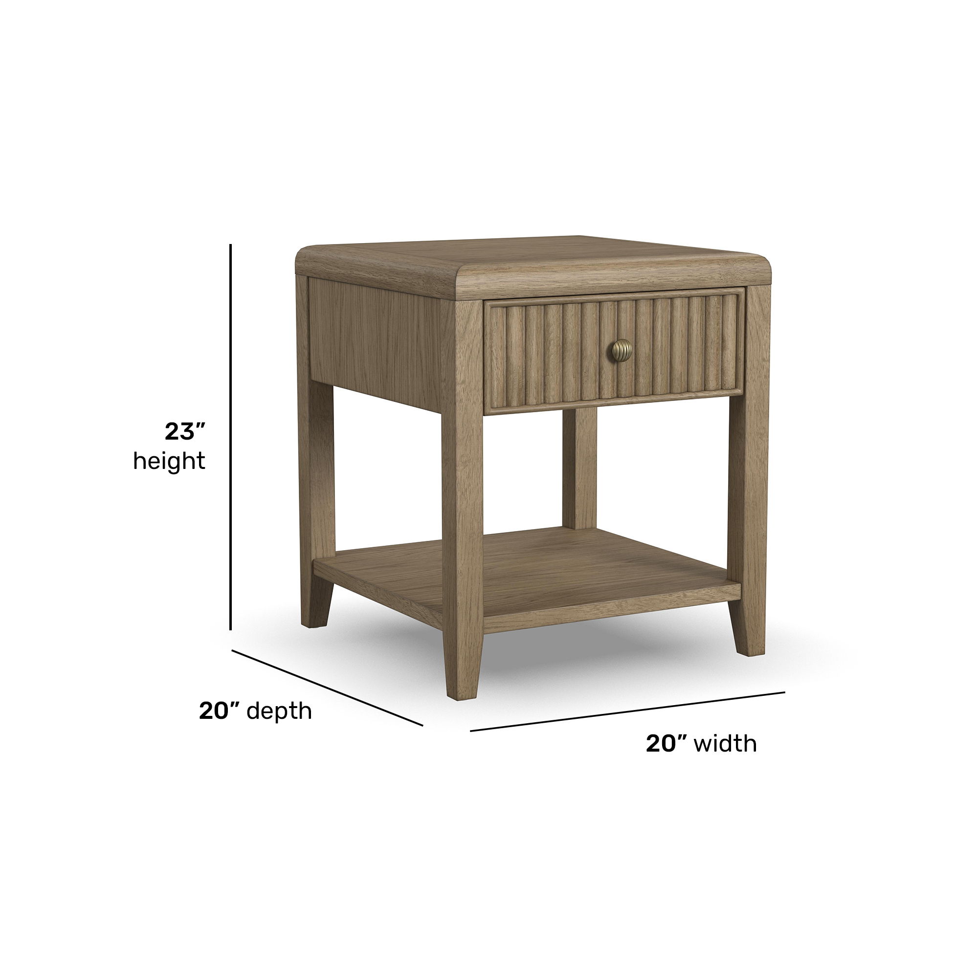 Reed - Chairside Table - Driftwood Oak, dark brown, view 6