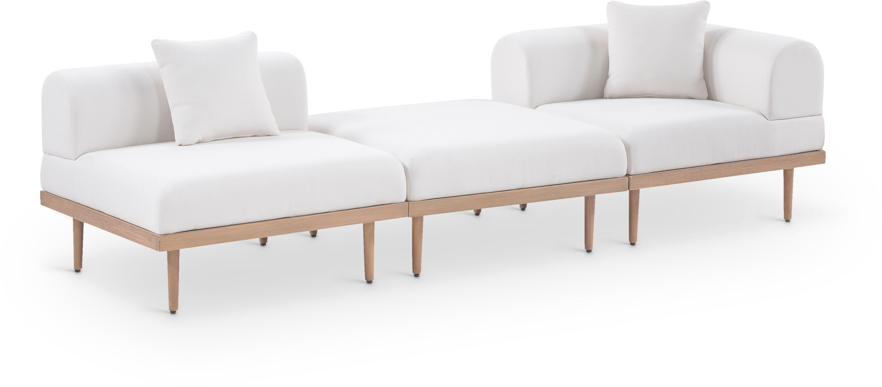 3 Pc · Resilient Water Resistant Fabric 106.5" Outdoor Patio Modular Sofa
