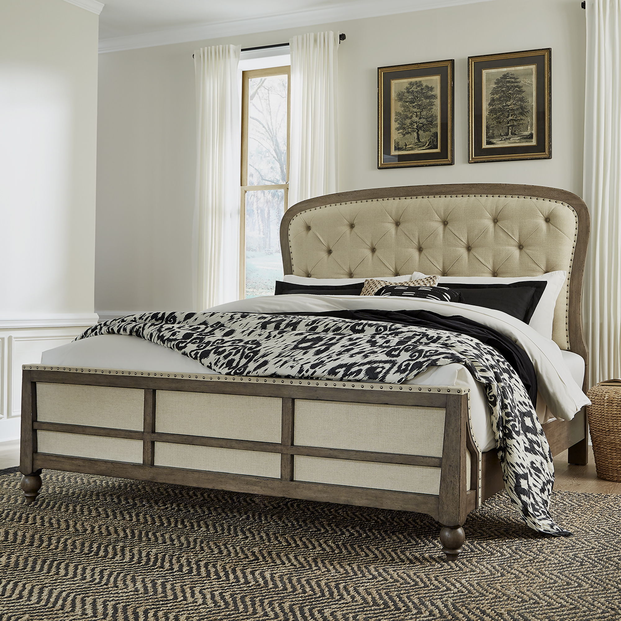 Liberty Furniture Americana Farmhouse - King Shelter Bed - Light Brown