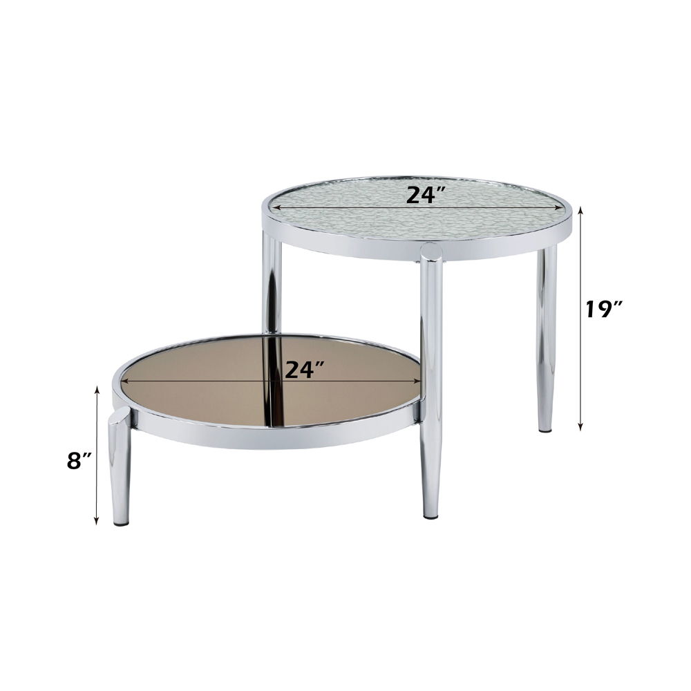 Abbe - Coffee Table - Glass & Chrome, silver, view 8