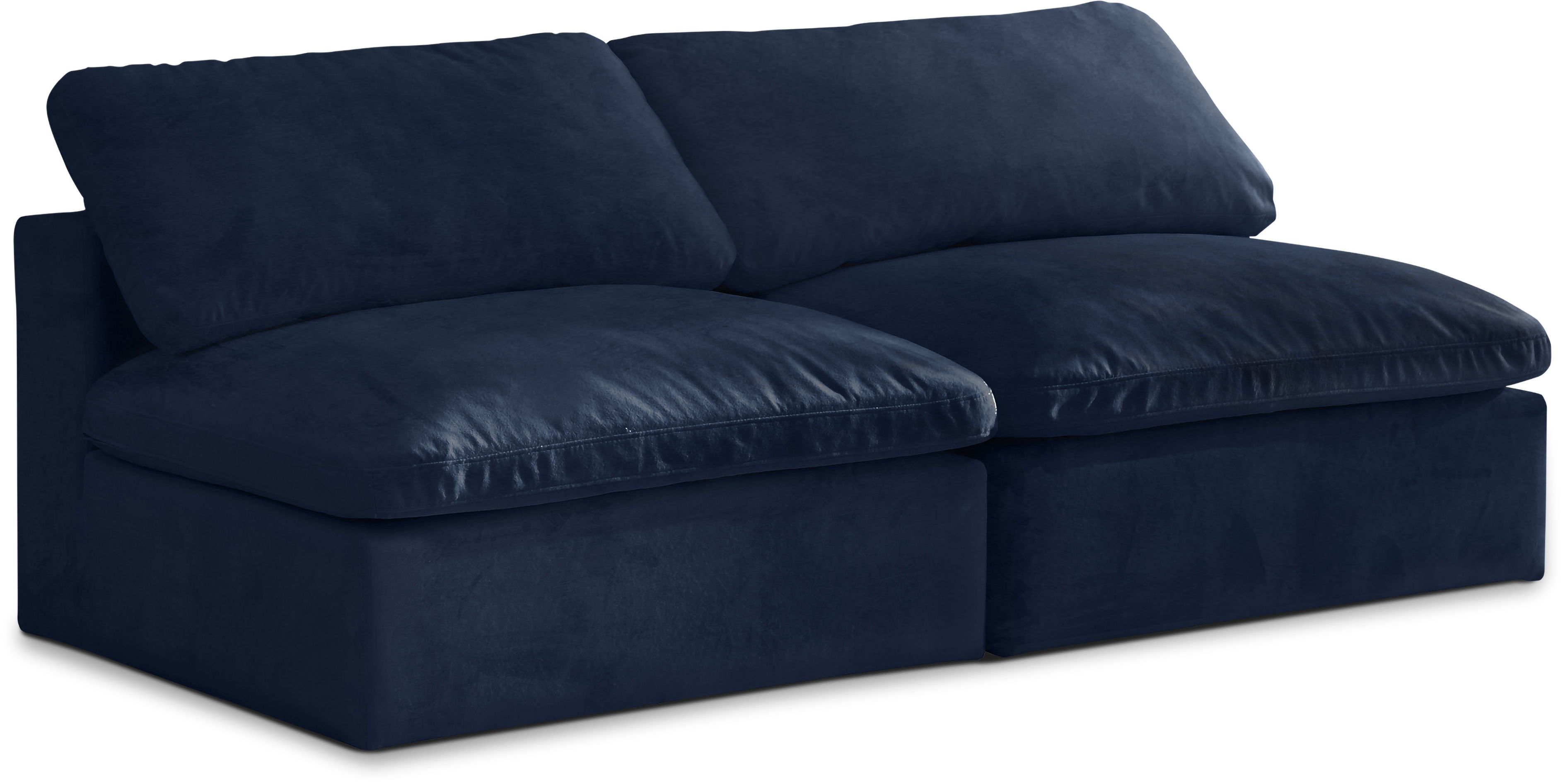 Cozy - 2 Seat Modular Armless Sofa - Navy