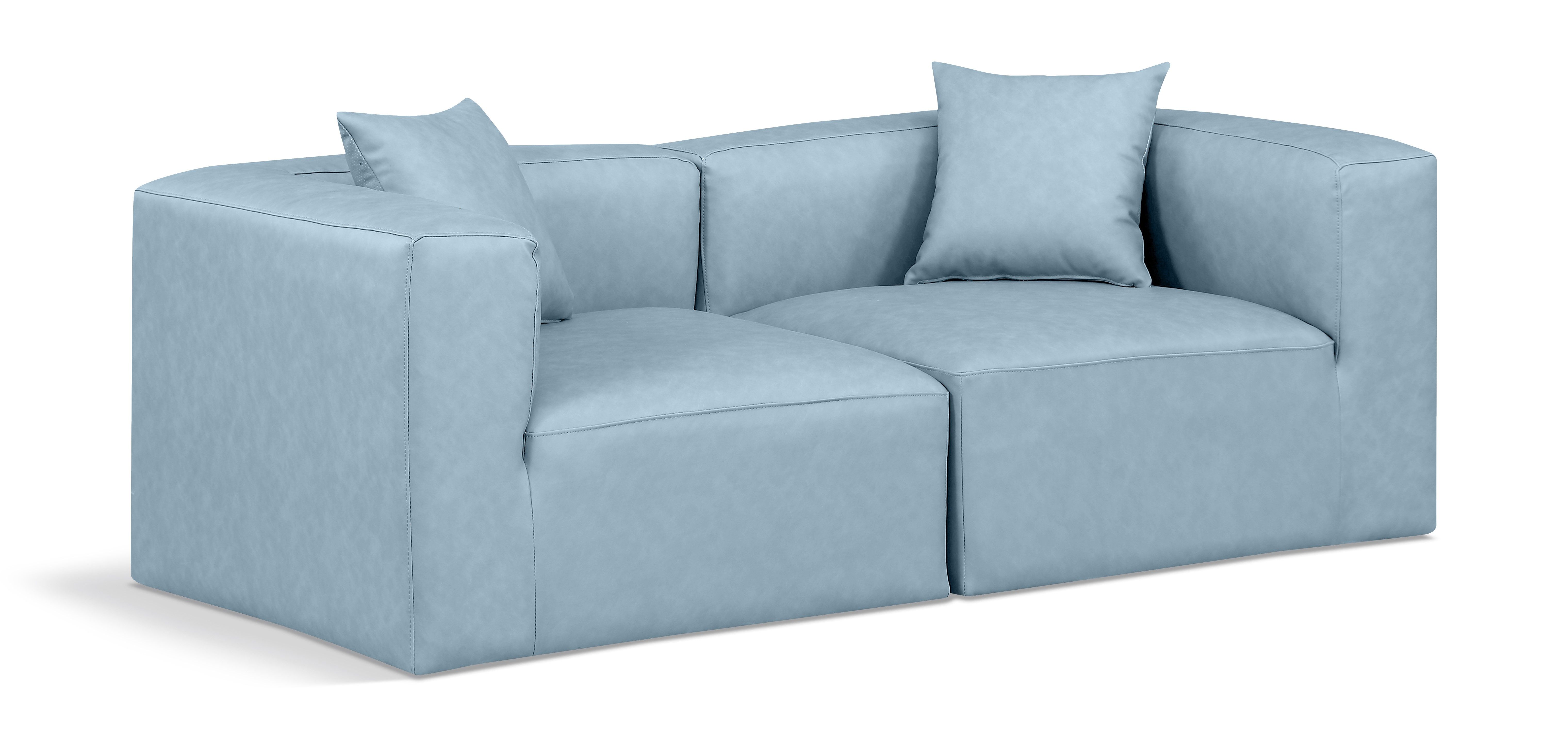 Cube - Modular 2 Seat Sofa - Light Blue